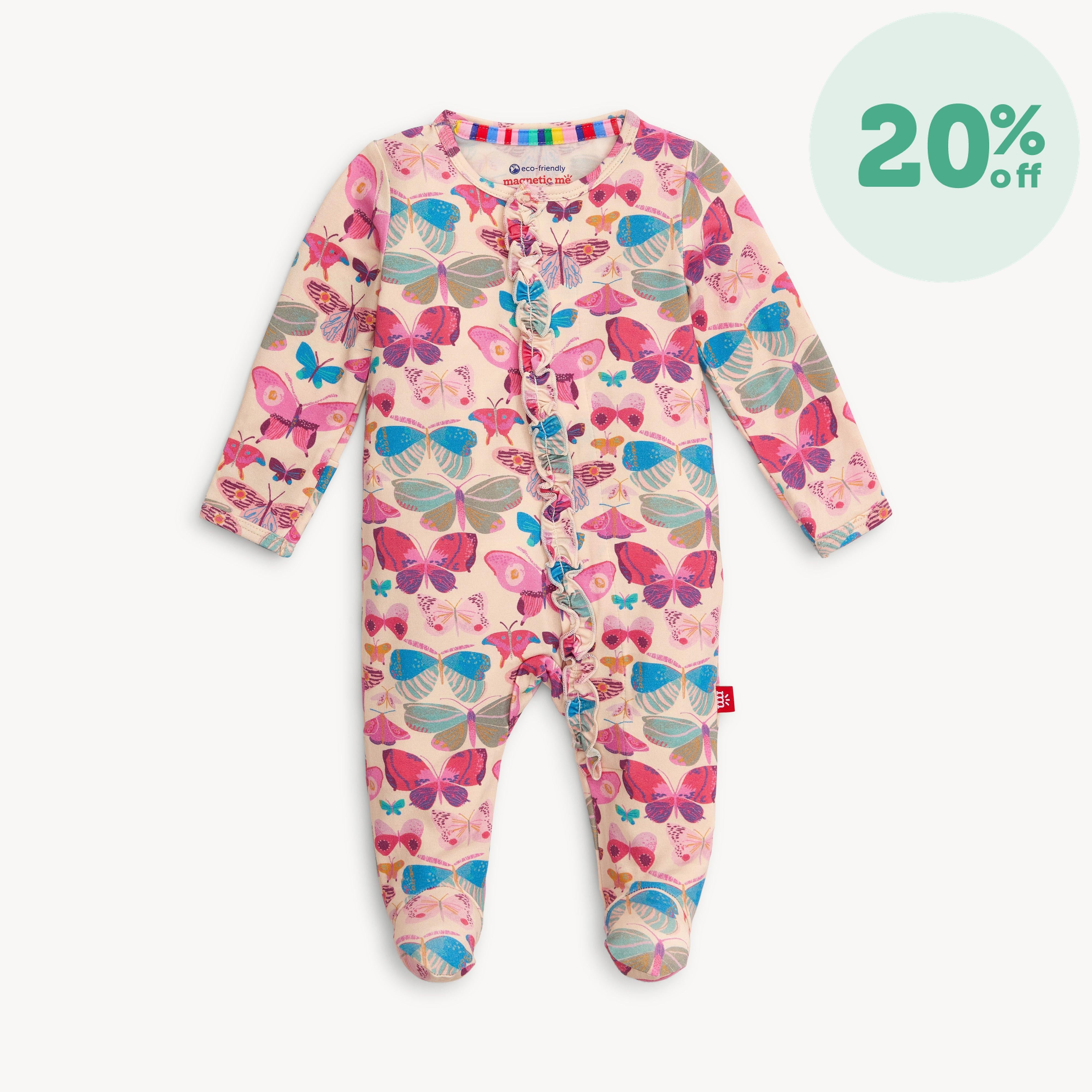 all a-flutter modal magnetic parent favorite footie with ruffle