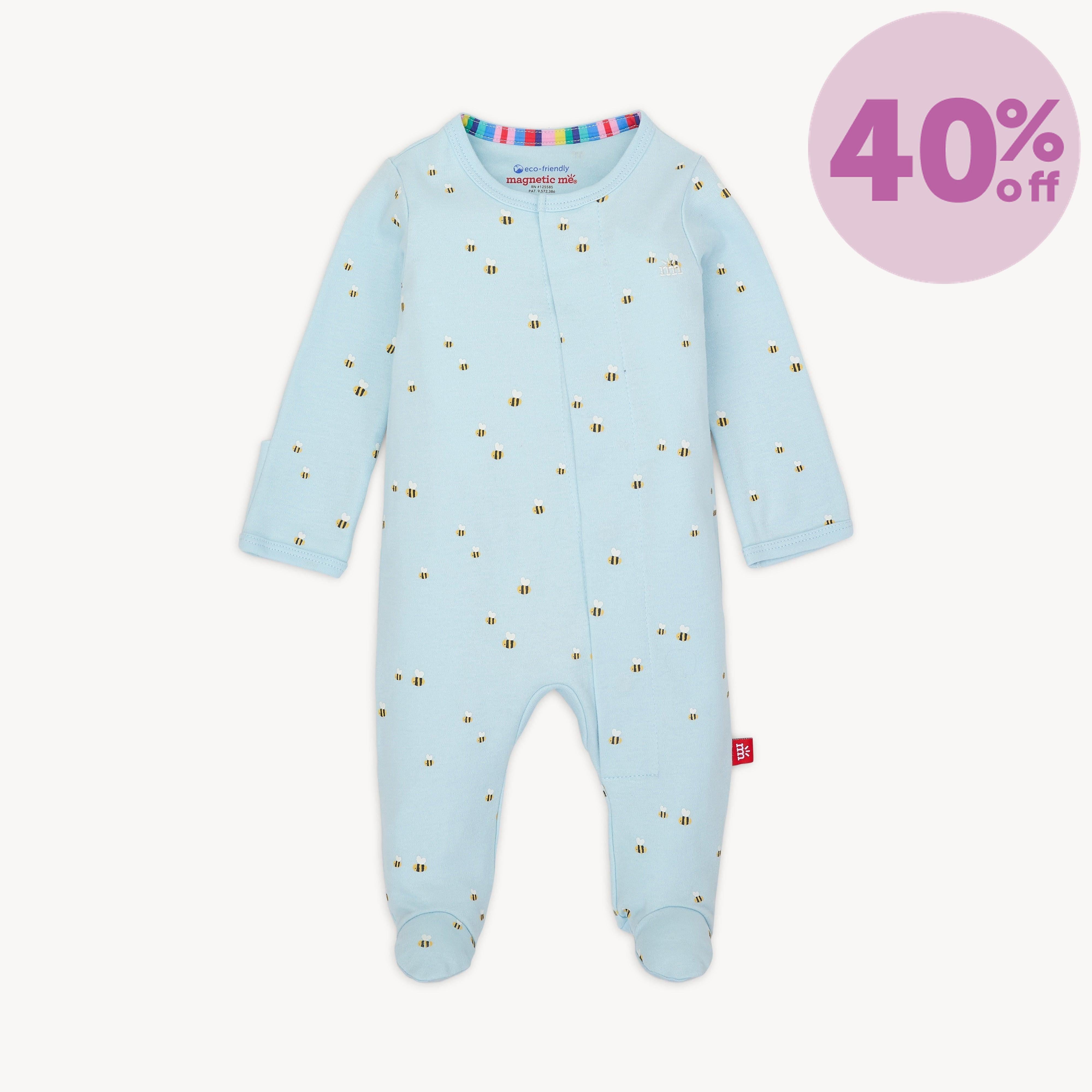 honey hill organic cotton magnetic parent favorite footie