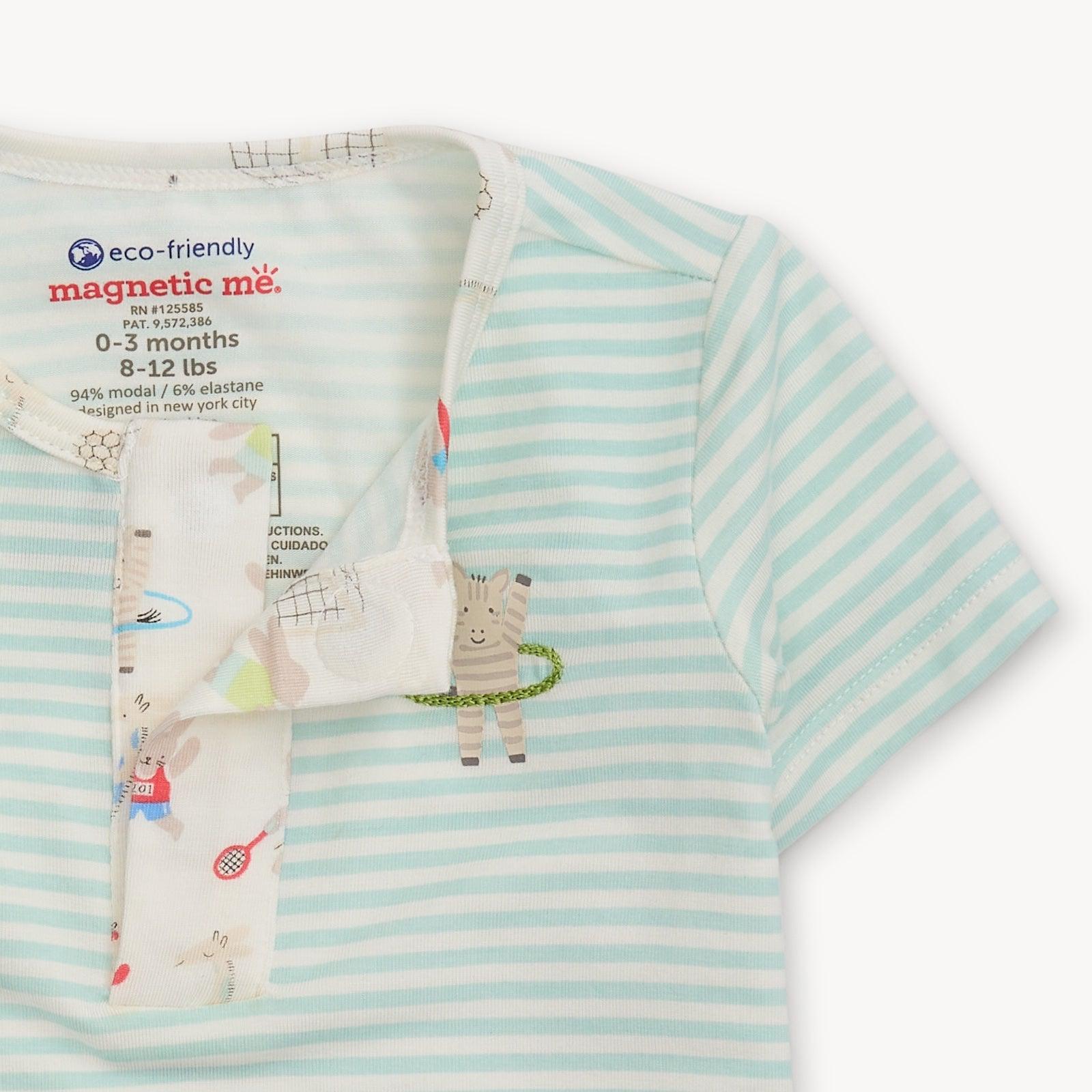 furry field day modal magnetic roll around short sleeve henley top + pant set