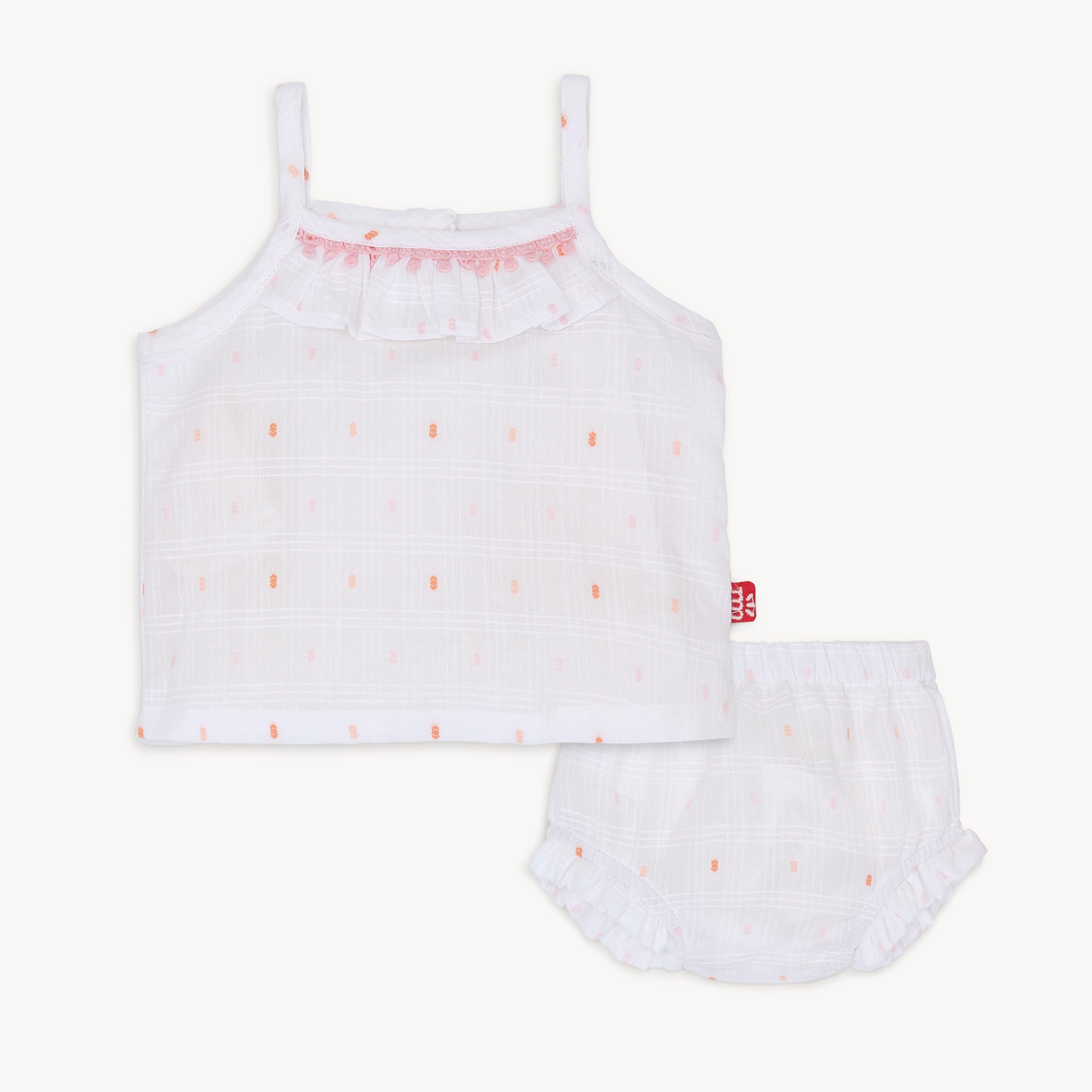 swiss dot cotton poplin magnetic tank + bloomer set