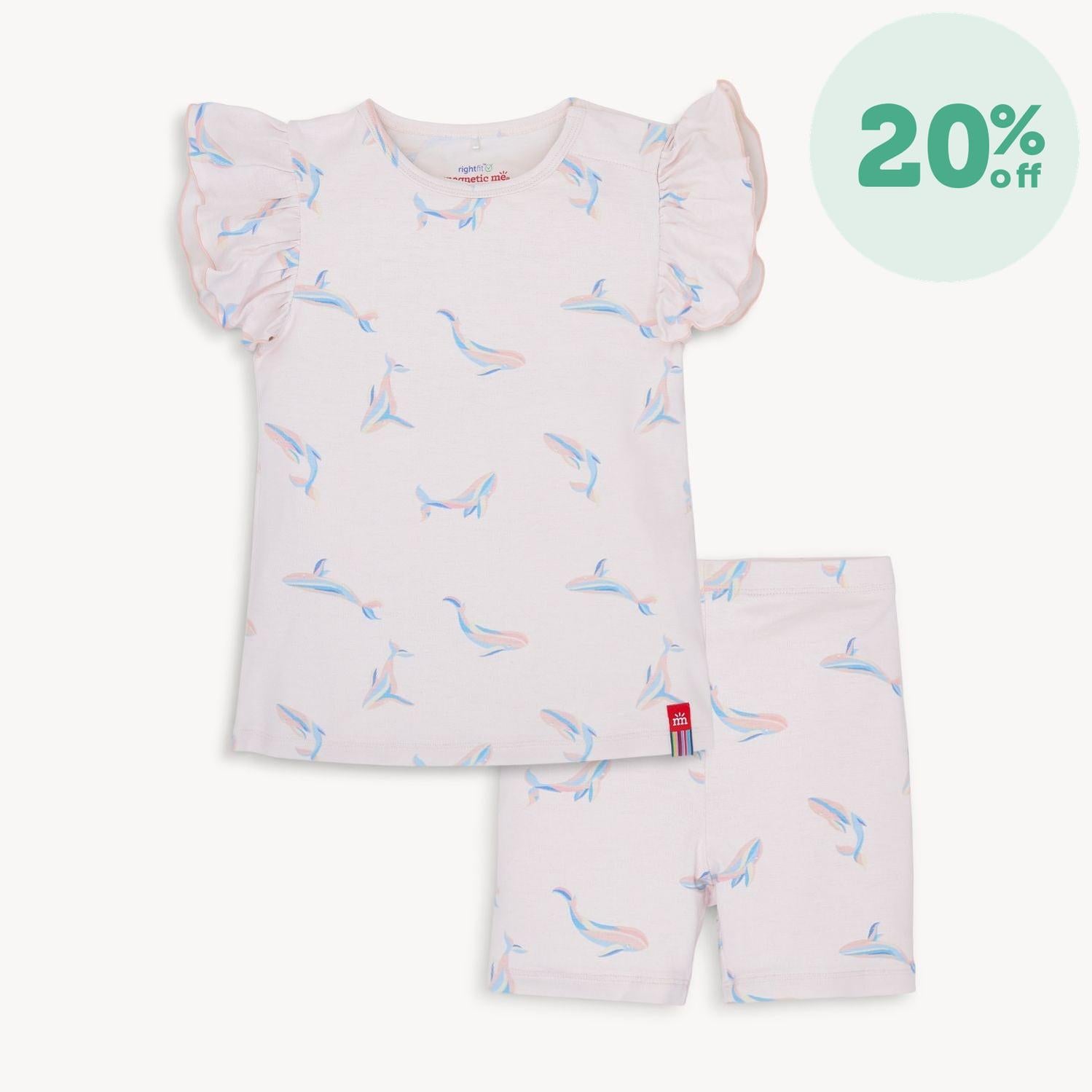i whale always love you RightFit™ magnetic no drama pajama short sleeve short set