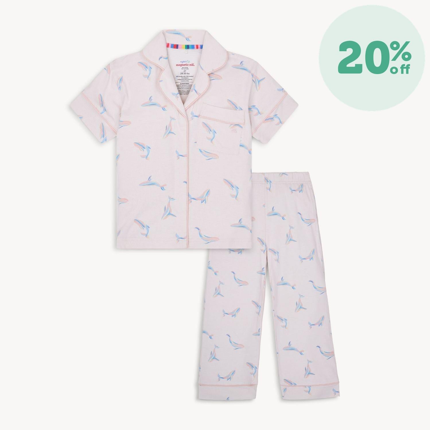 i whale always love you RightFit™ magnetic classic with a twist pajama set