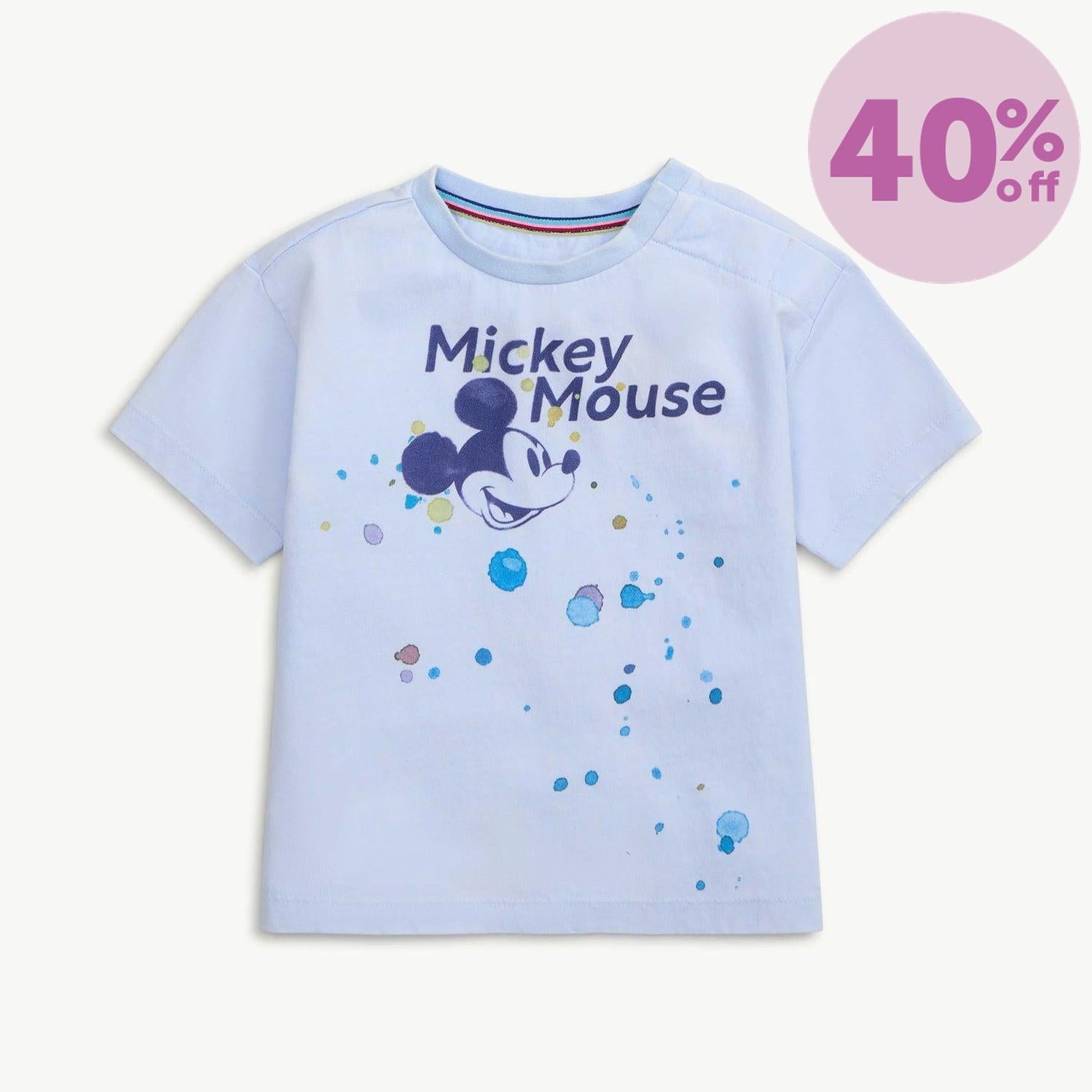 Disney | Magnetic Me Mickey Splatter cotton magnetic crewneck t-shirt