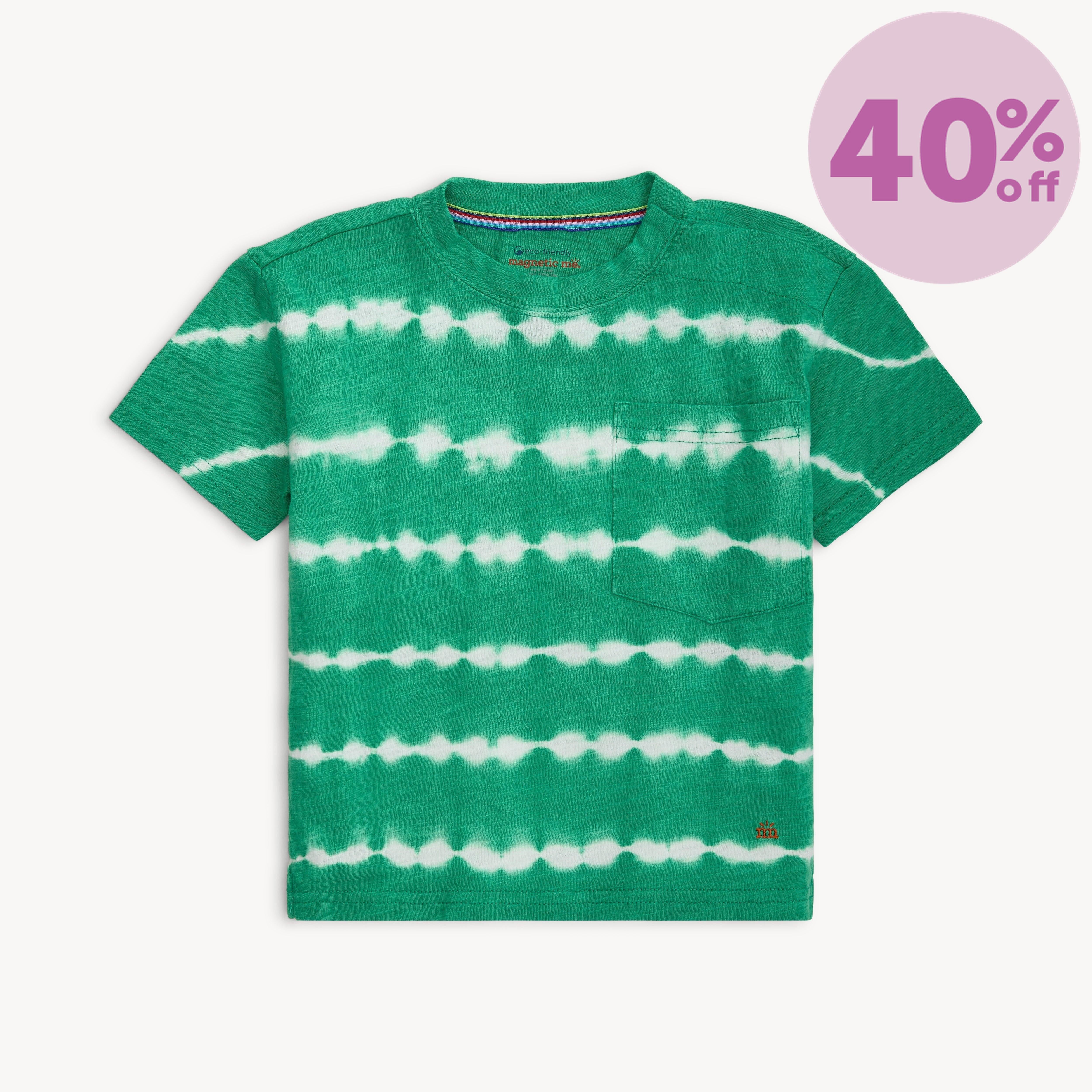 green tie dye cotton magnetic t-shirt