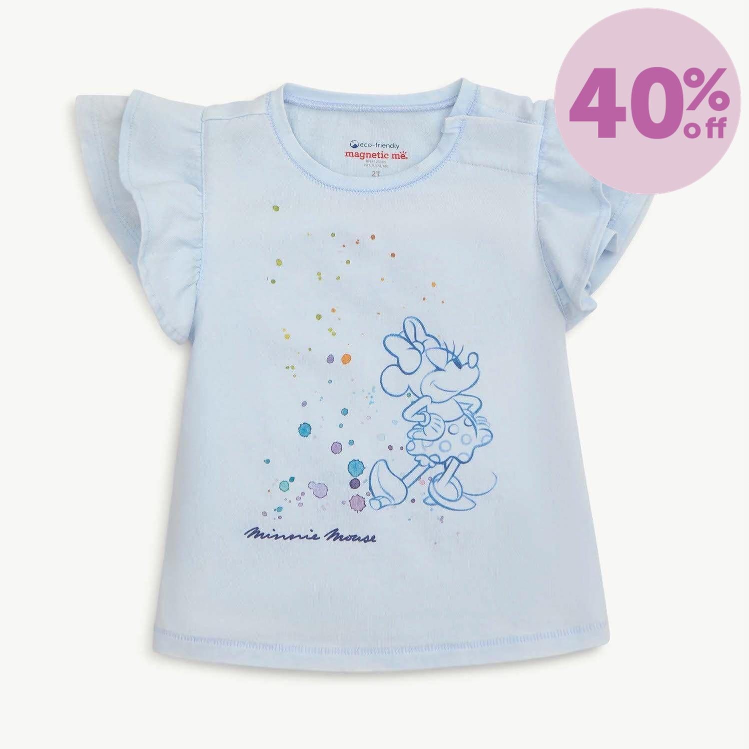 Disney | Magnetic Me Mickey Splatter cotton magnetic double ruffle Minnie  t-shirt