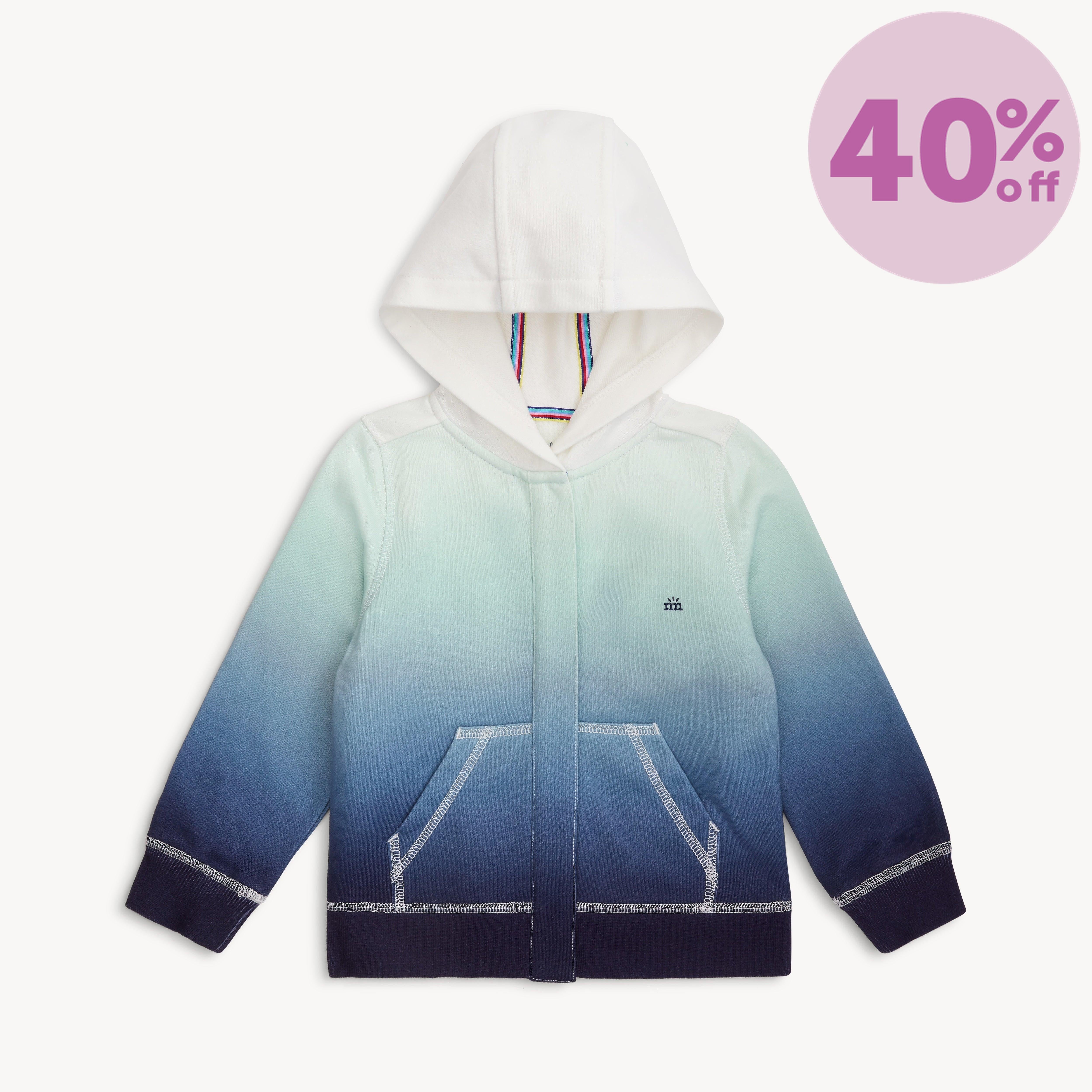 ombre cotton magnetic hoodie