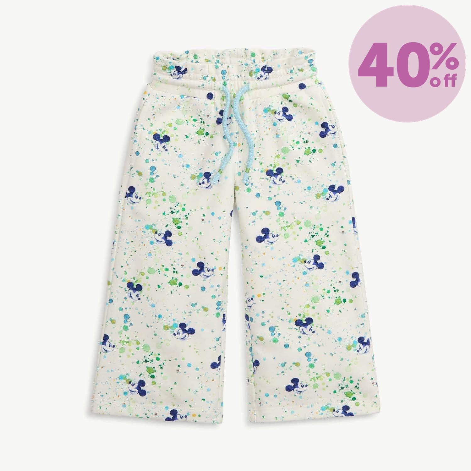 Disney | Magnetic Me Mickey Splatter cotton wide leg sweatpant