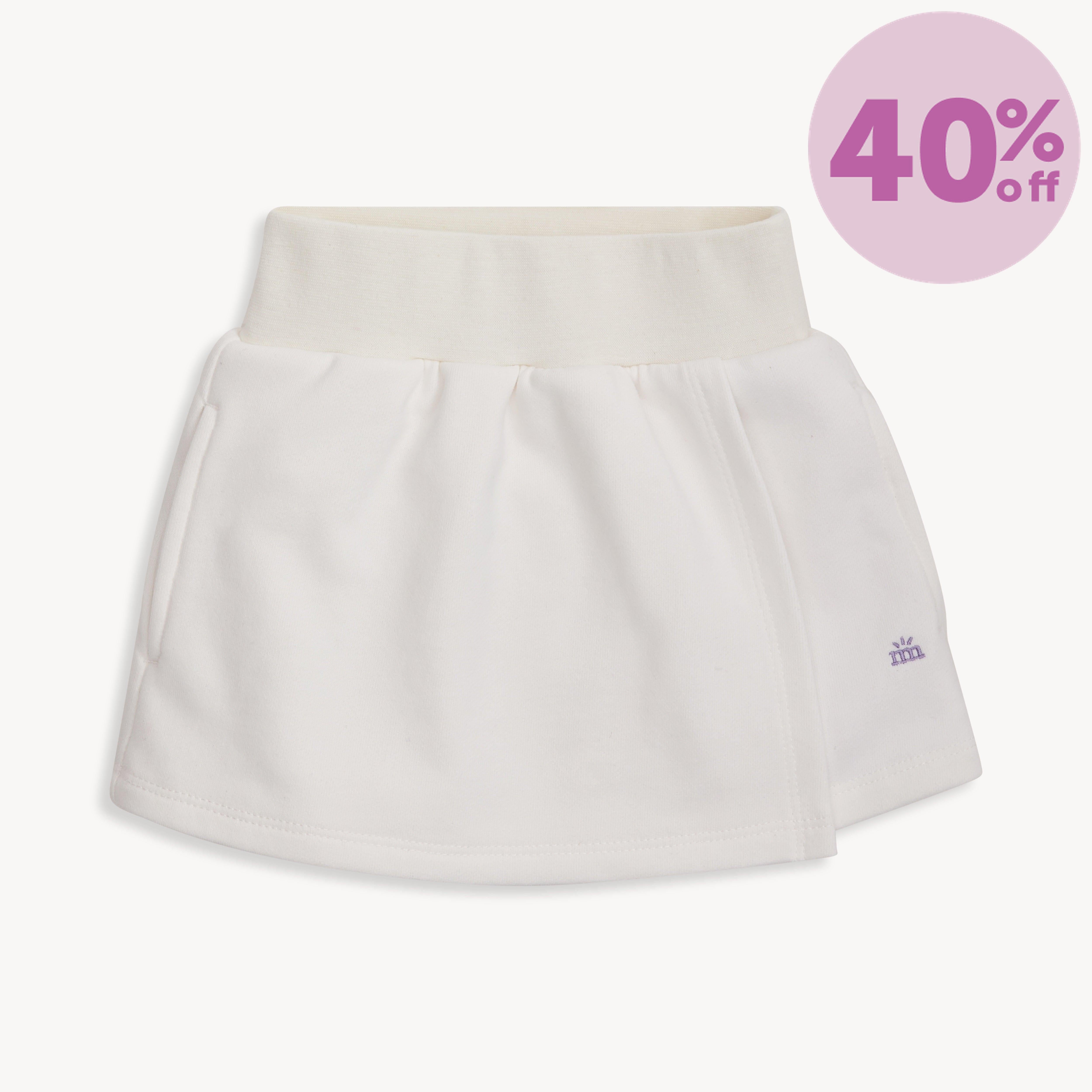 white cotton magnetic tennis skort
