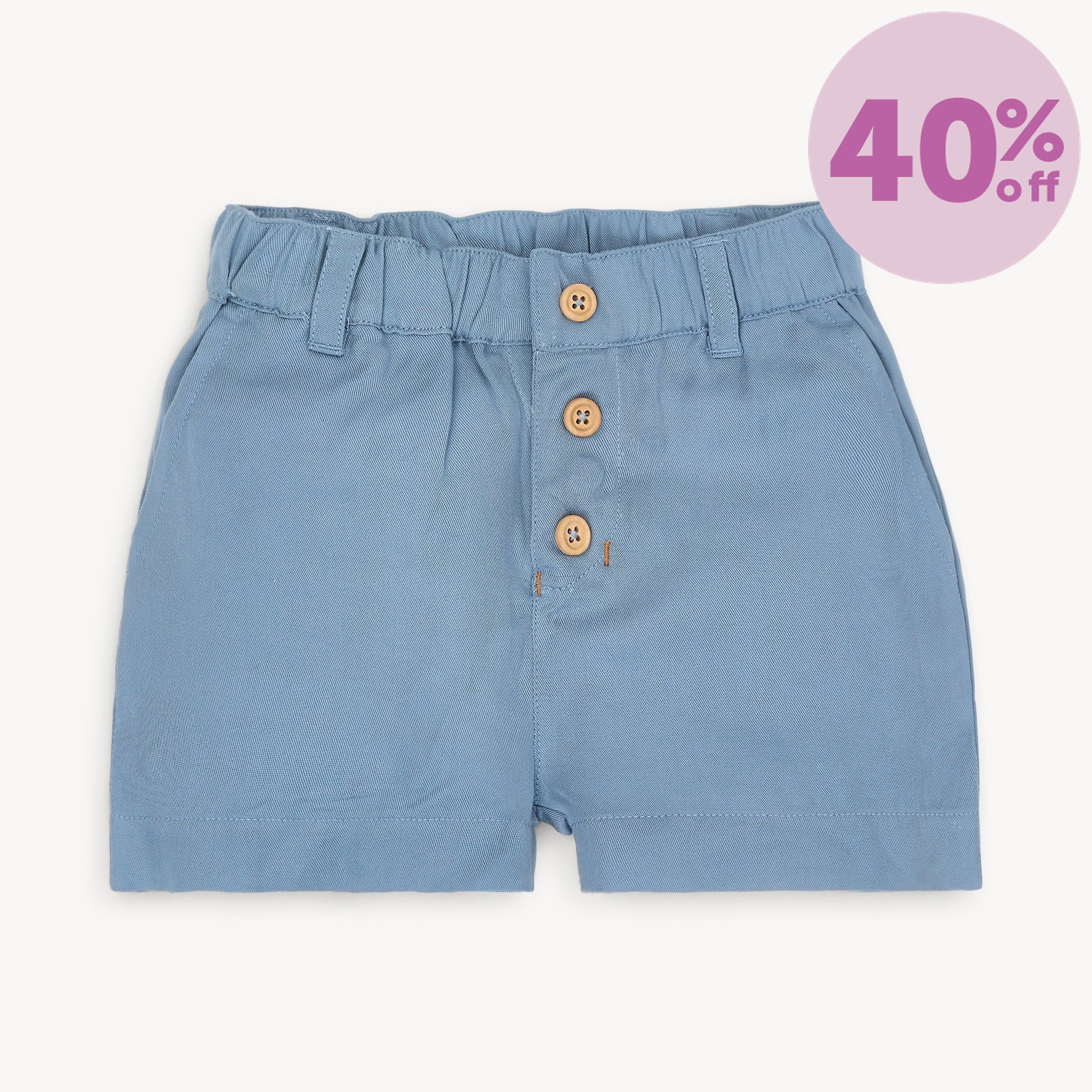 chambray cotton magnetic classic chino shorts