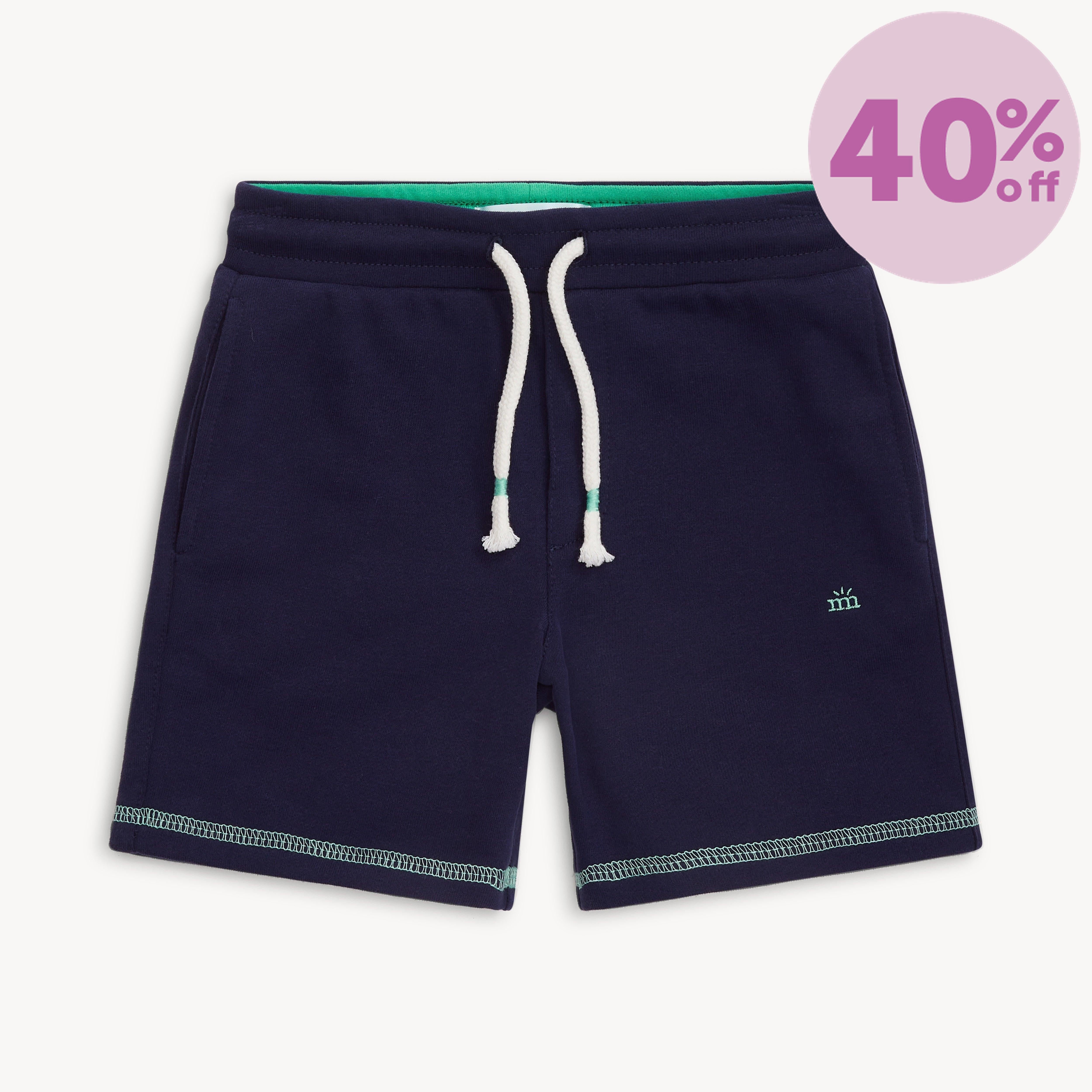 navy cotton magnetic basic shorts