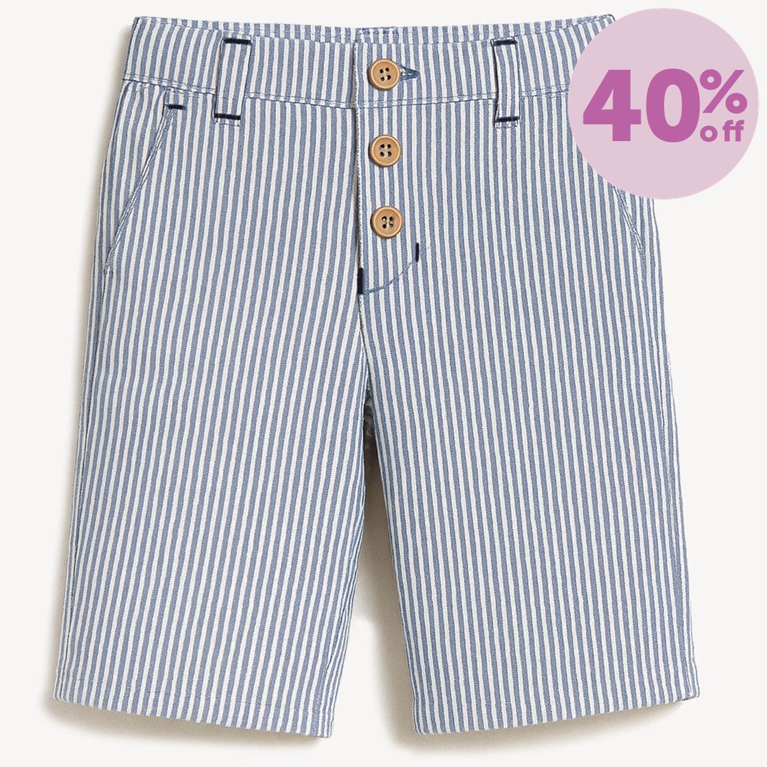 white chambray cotton magnetic classic chino shorts