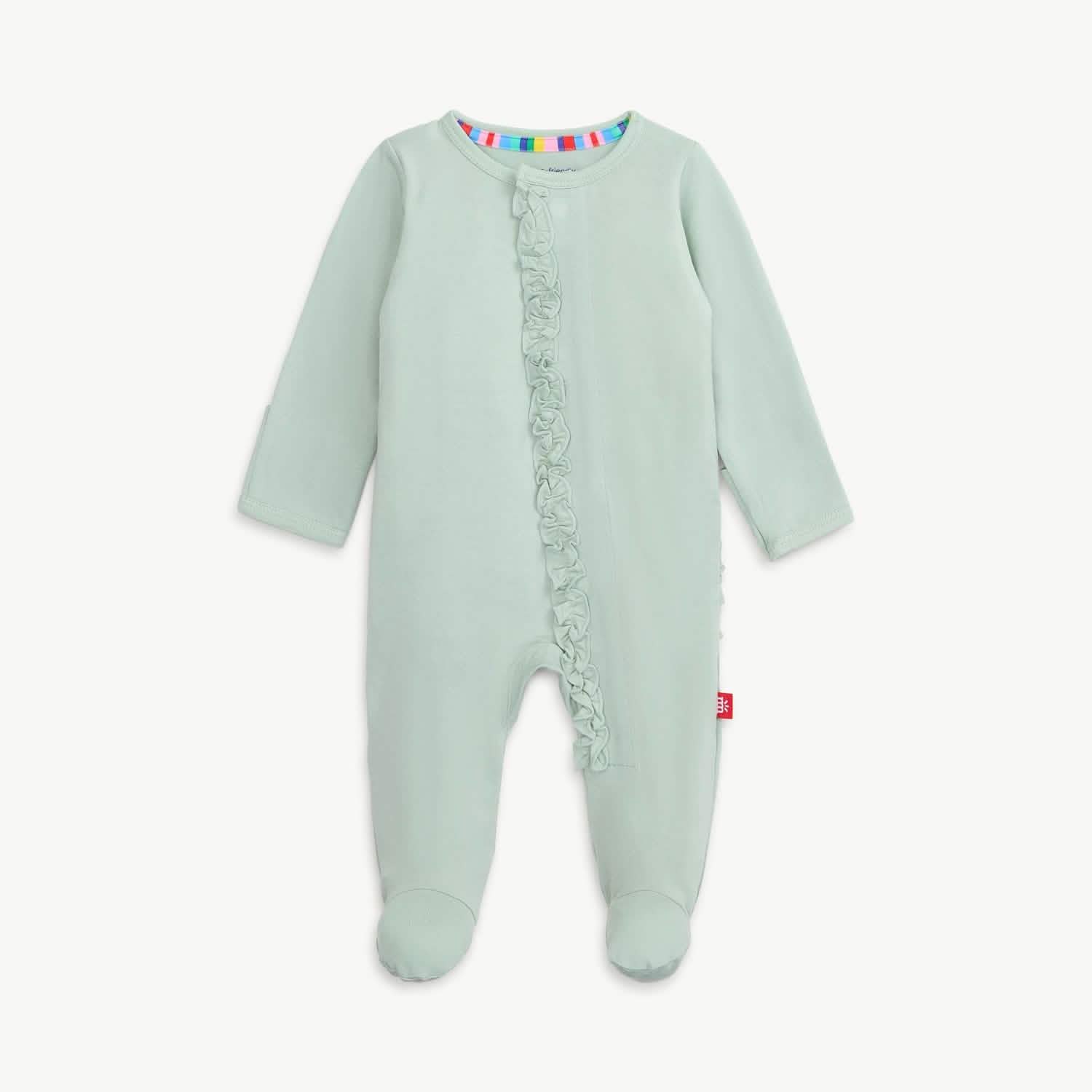 sea foam modal magnetic parent favorite footie with ruffles