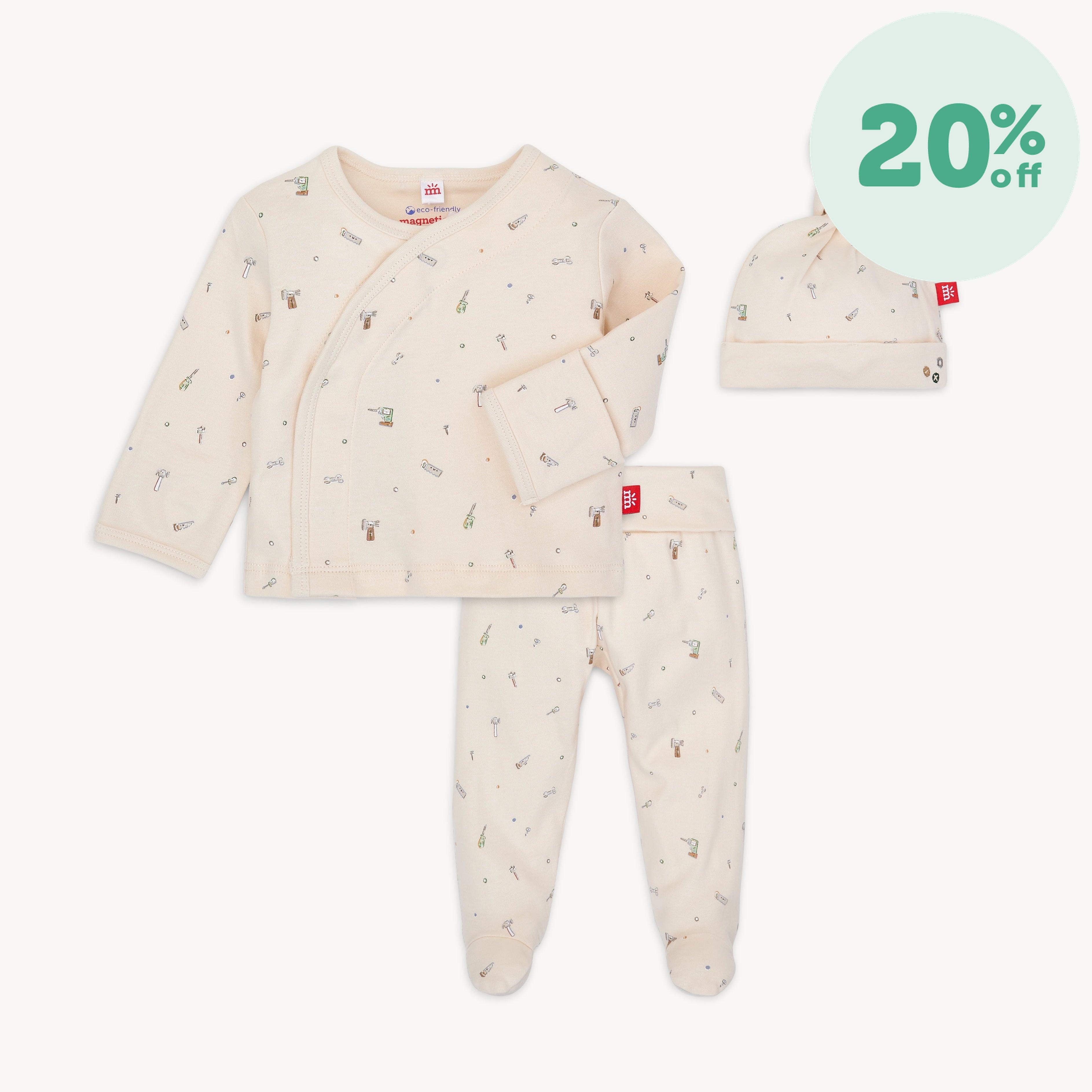 fix it friends organic cotton magnetic take me home kimono set