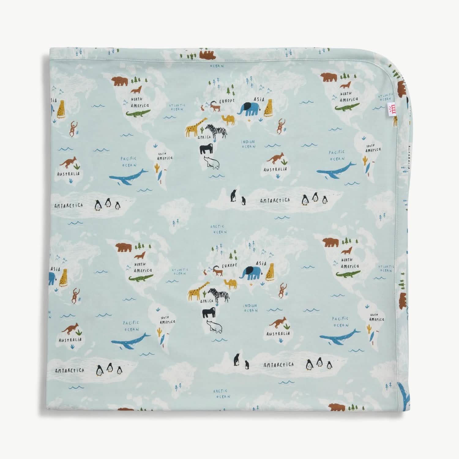 sea the world modal soothing swaddle blanket