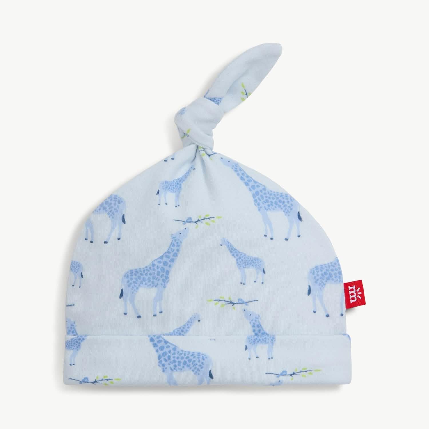 blue jolie giraffe organic cotton hat