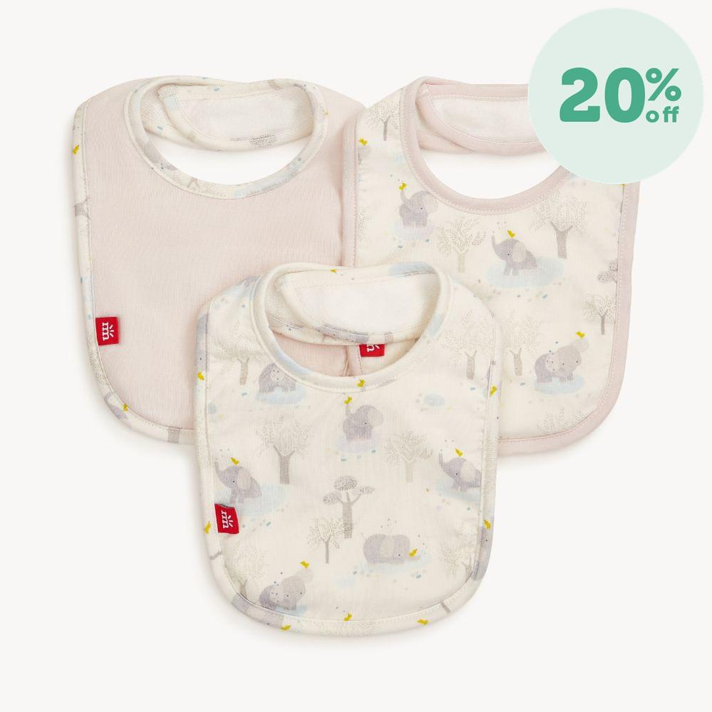 big love modal magnetic stay dry infant bib 3-pack