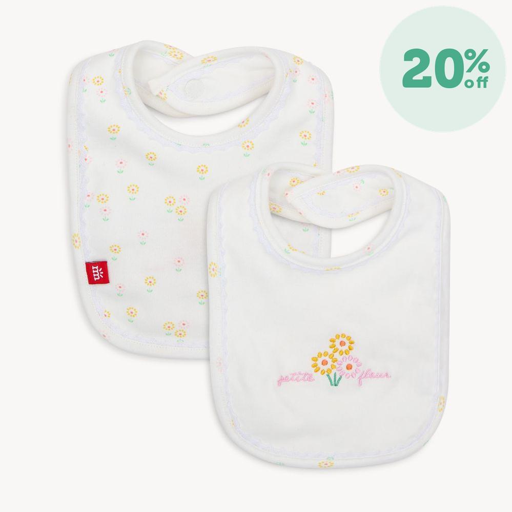 evangeline organic cotton magnetic stay dry infant reversible bib