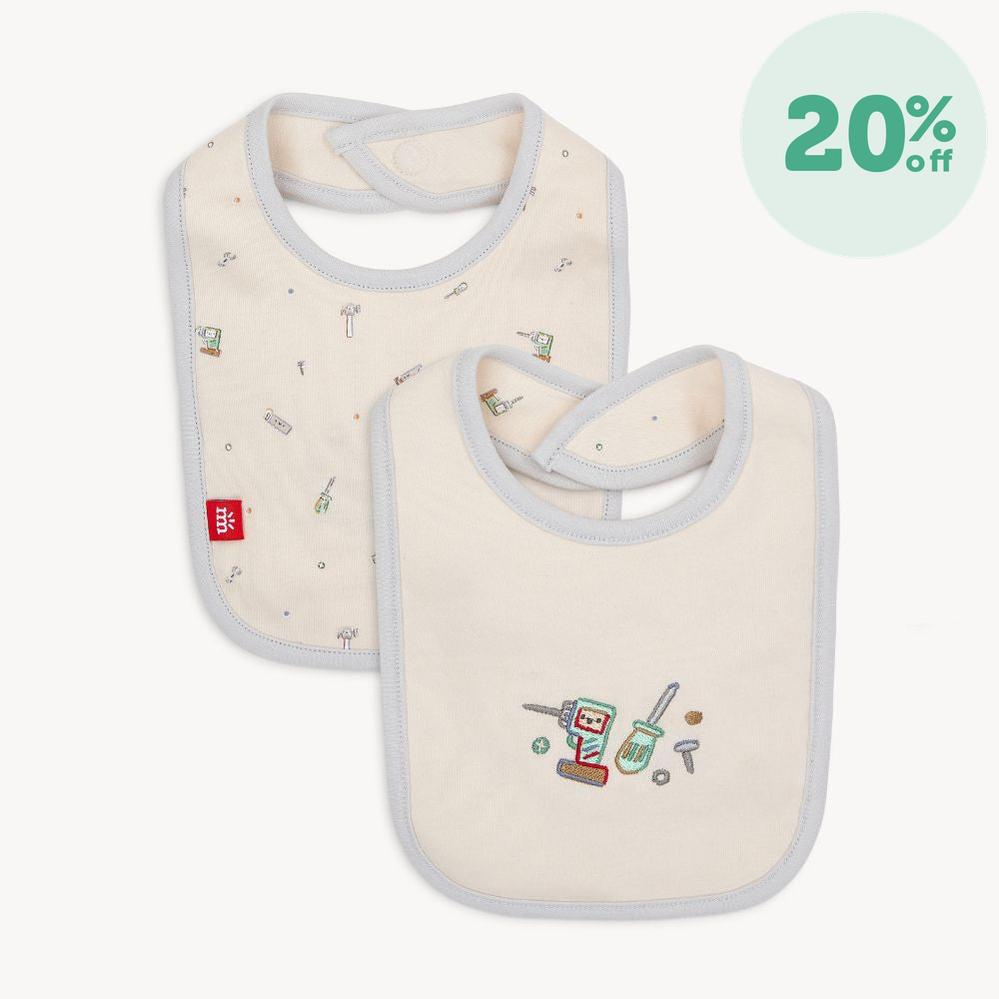 fix it friends organic cotton stay dry infant reversible bib