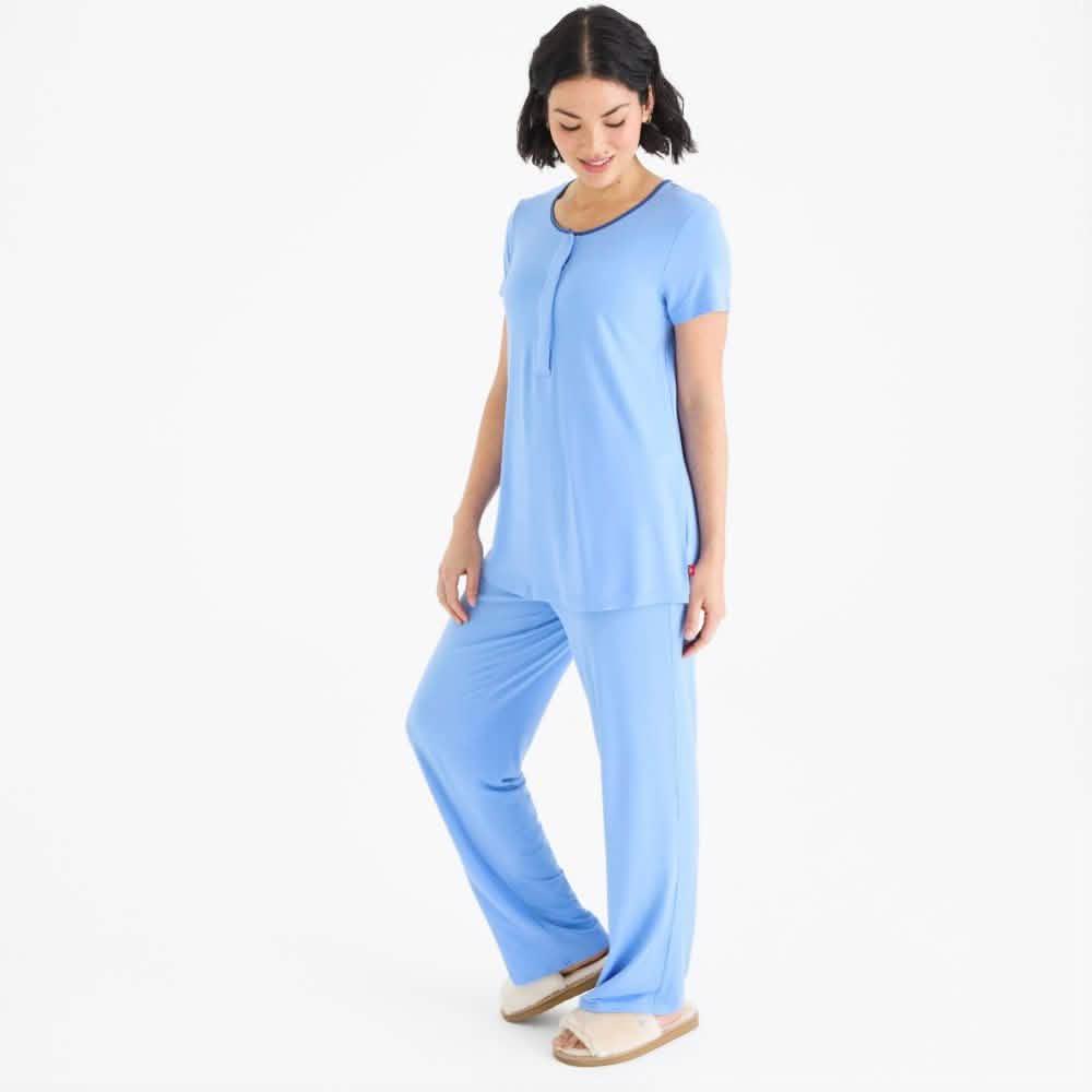 women's blue skies modal magnetic signature short sleeve pajama set