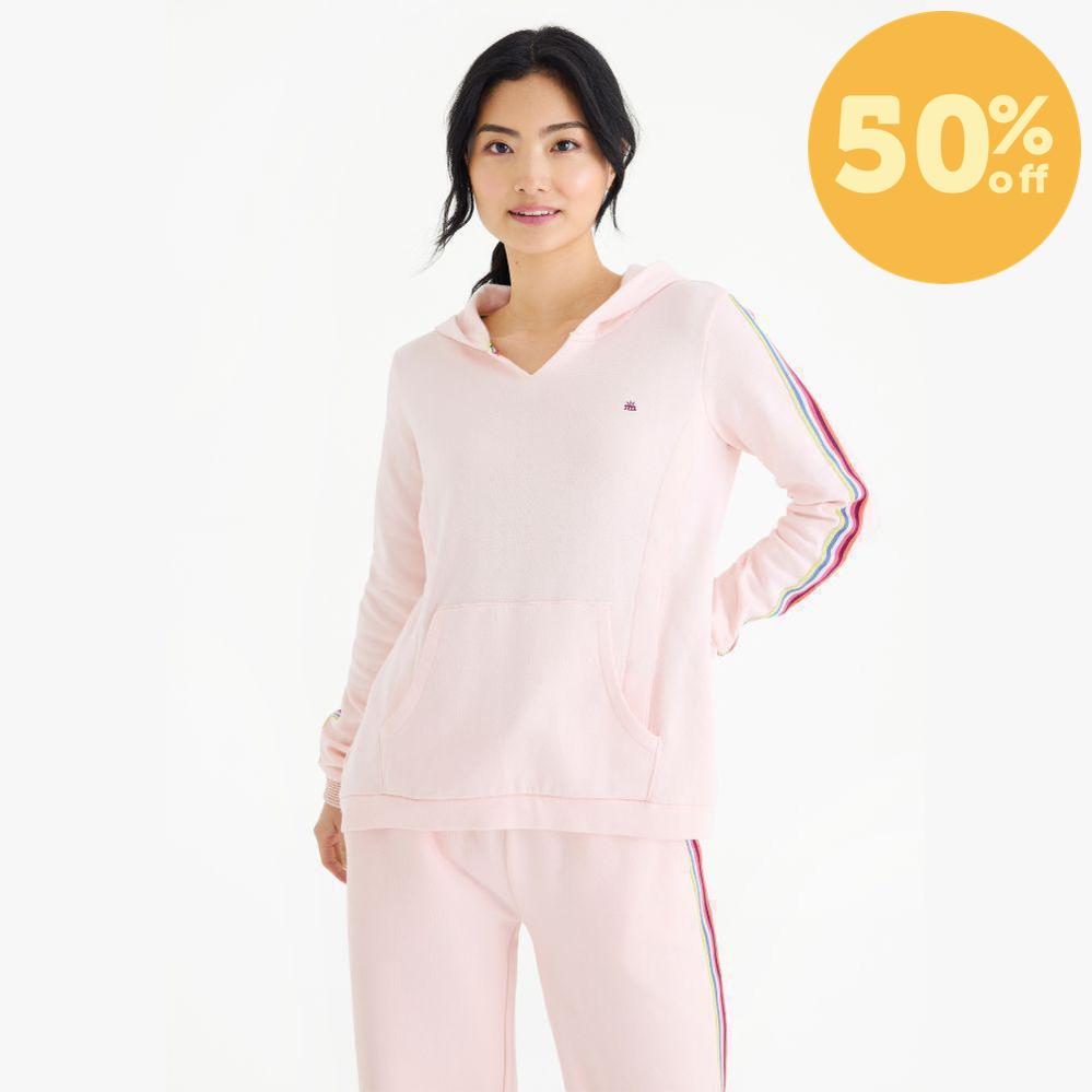 women's crystal pink cotton magnetic nursing hoodie
