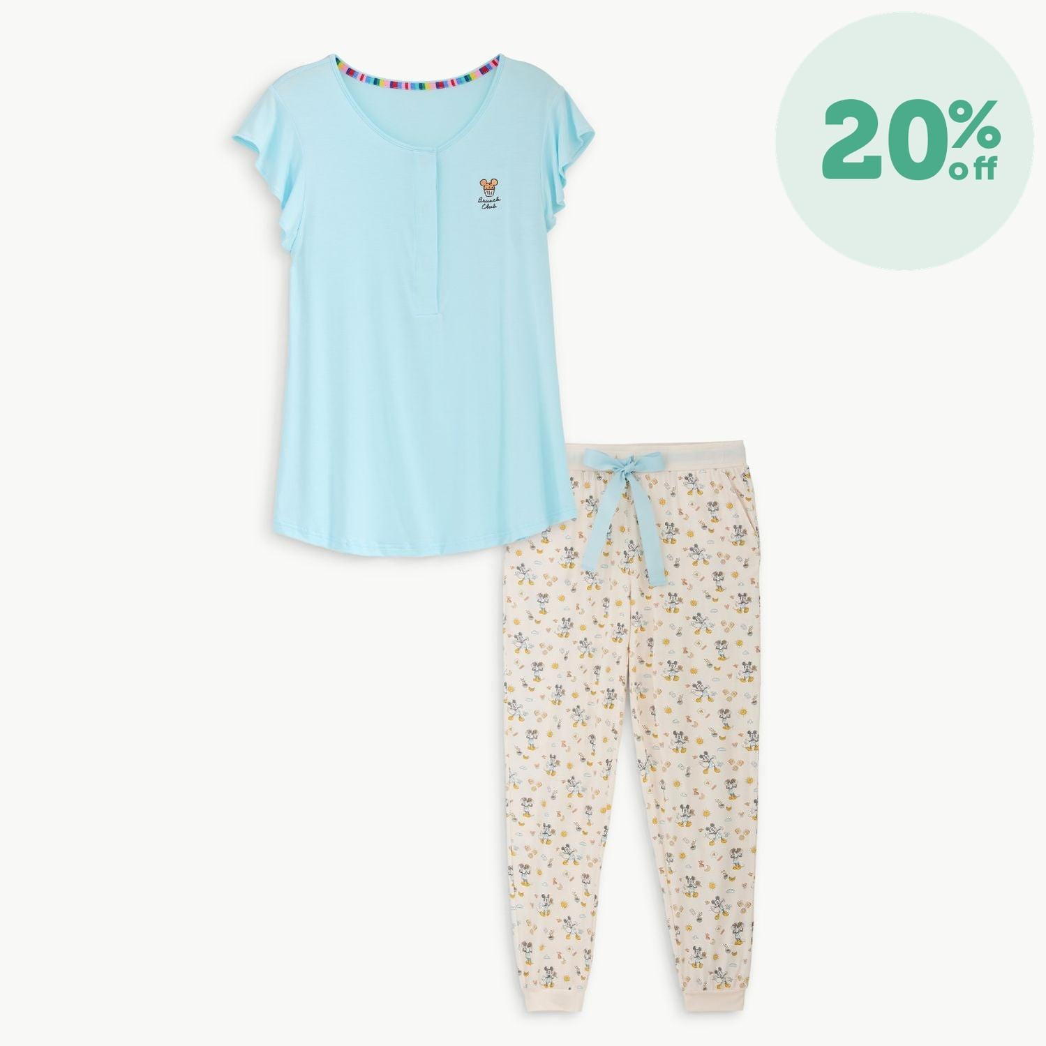 Disney | Magnetic Me Mickey Brunch Bunch women's modal magnetic short sleeve jogger set