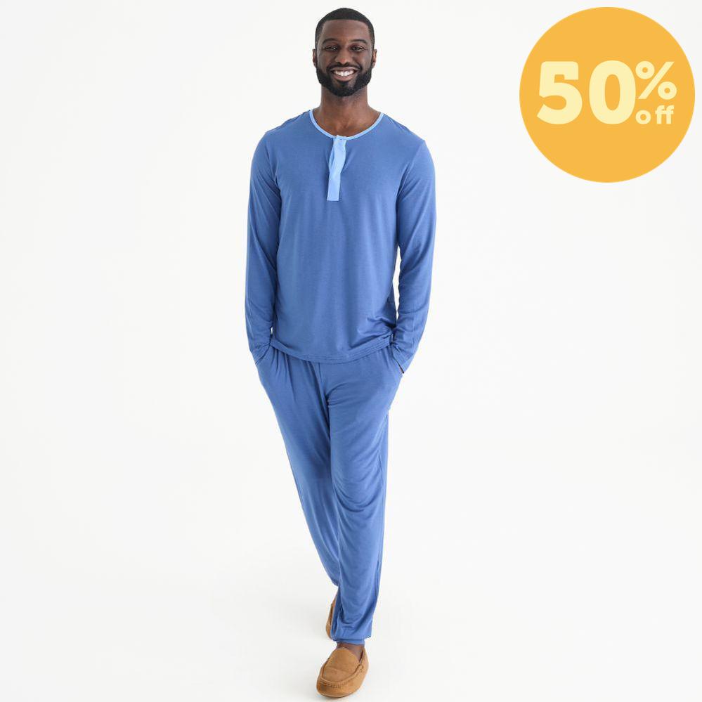 men's symphony blue modal magnetic long sleeve jogger set