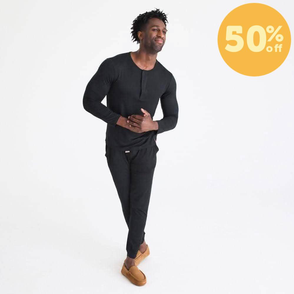 men's onyx modal magnetic henley jogger set