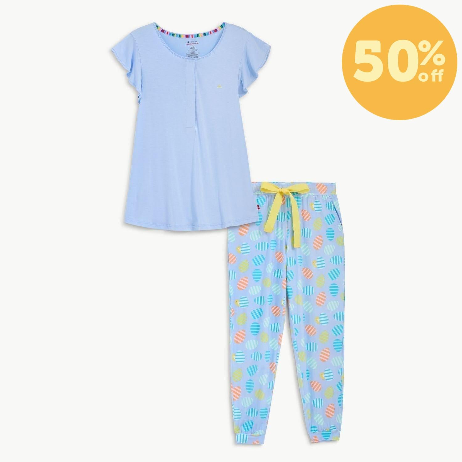 women's great eggspectations modal magnetic short sleeve jogger set