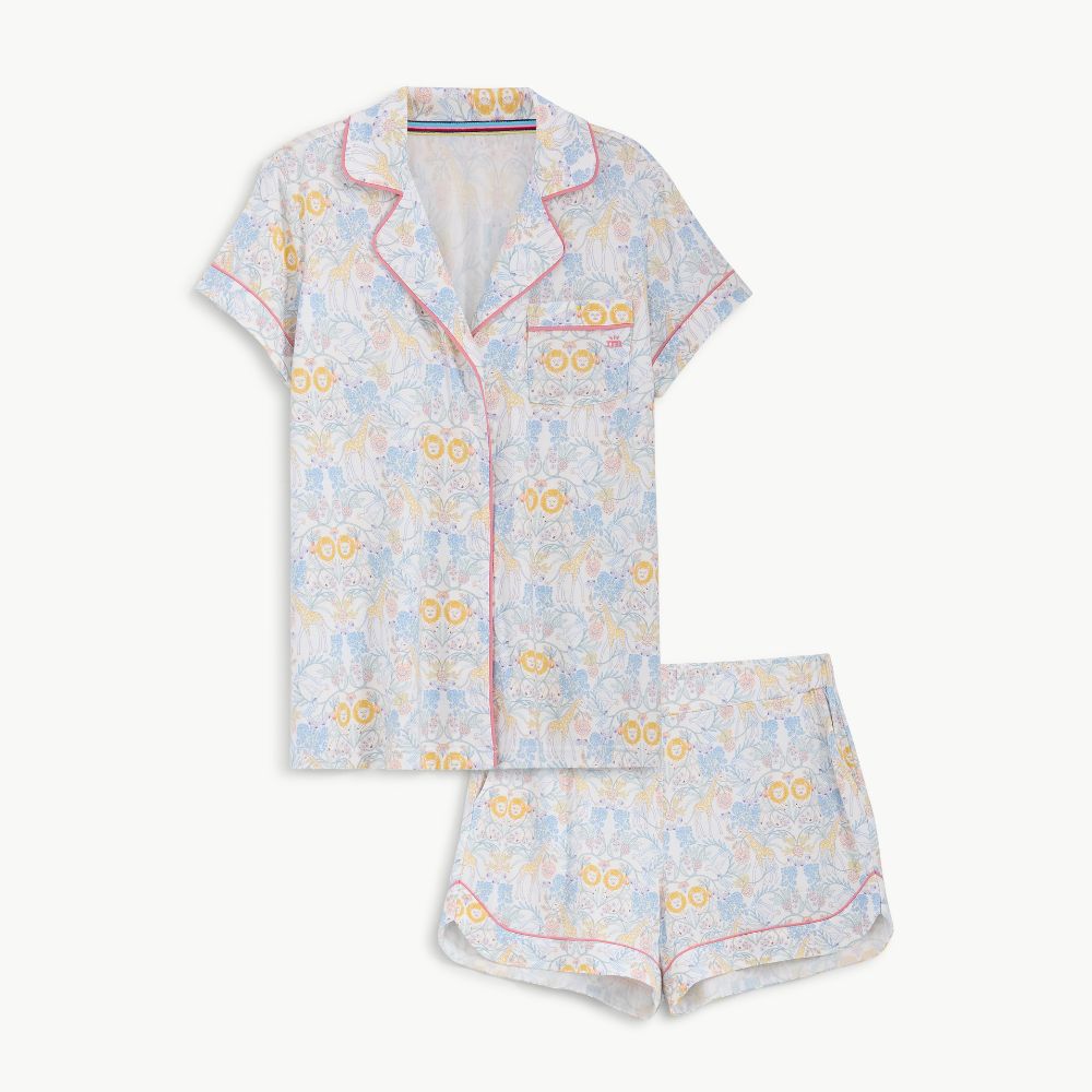 women's nikki menagerie modal magnetic classic with a twist short sleeve short pajama set
