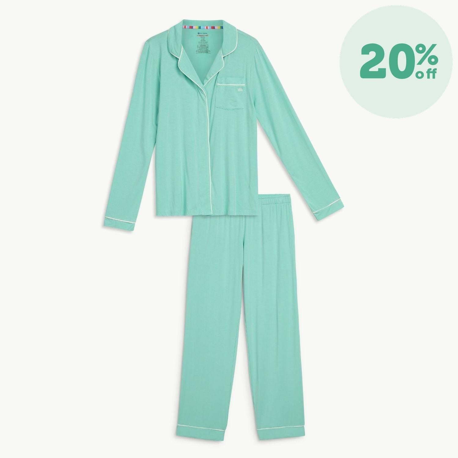 women's florida keys modal magnetic classic with a twist long sleeve pajama set