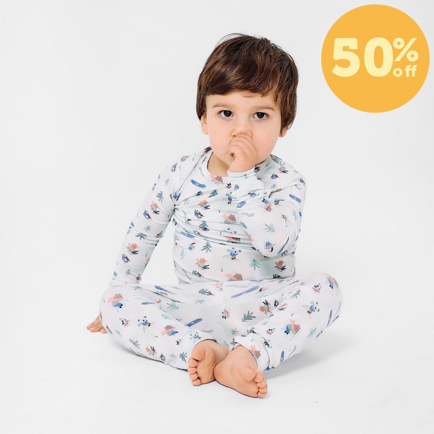 'tis the ski-son modal magnetic no drama pajama kids long sleeve set