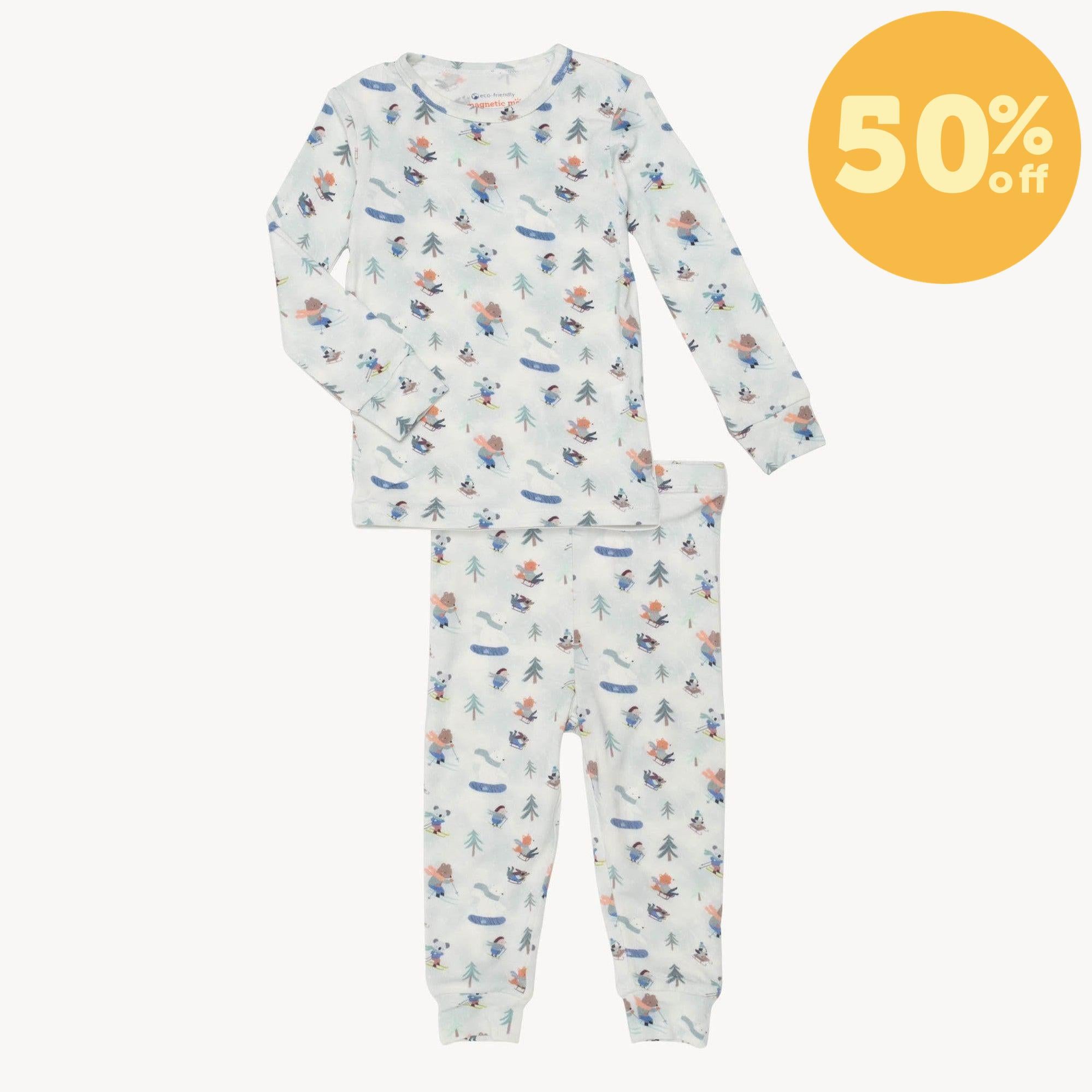 'tis the ski-son modal magnetic no drama pajama toddler long sleeve set