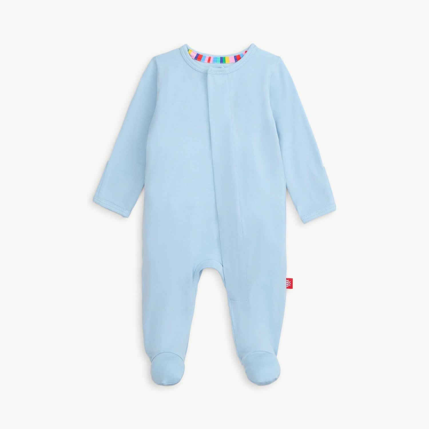 baby blue modal magnetic parent favorite footie - re-loved