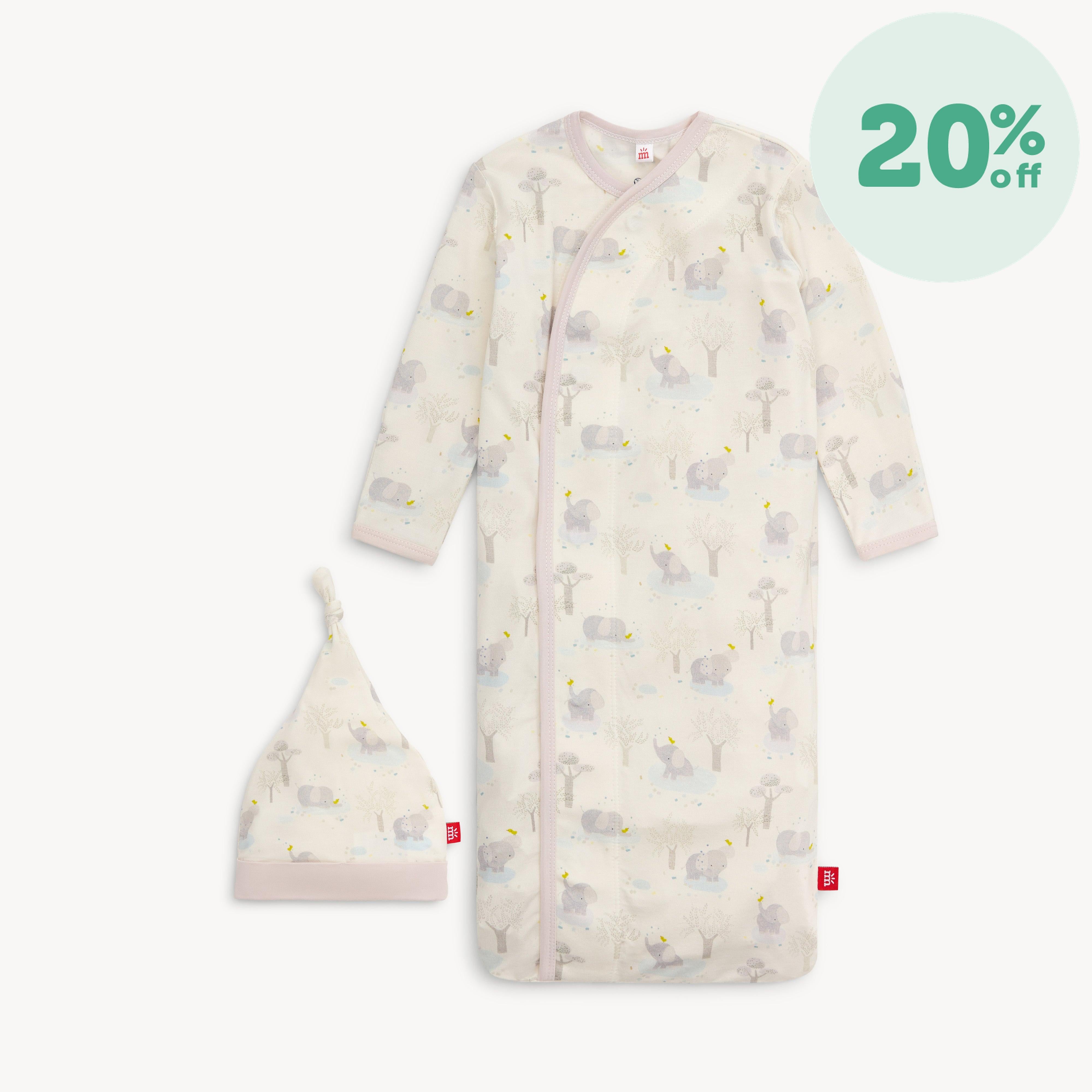 big love modal magnetic cozy sleeper gown + hat set