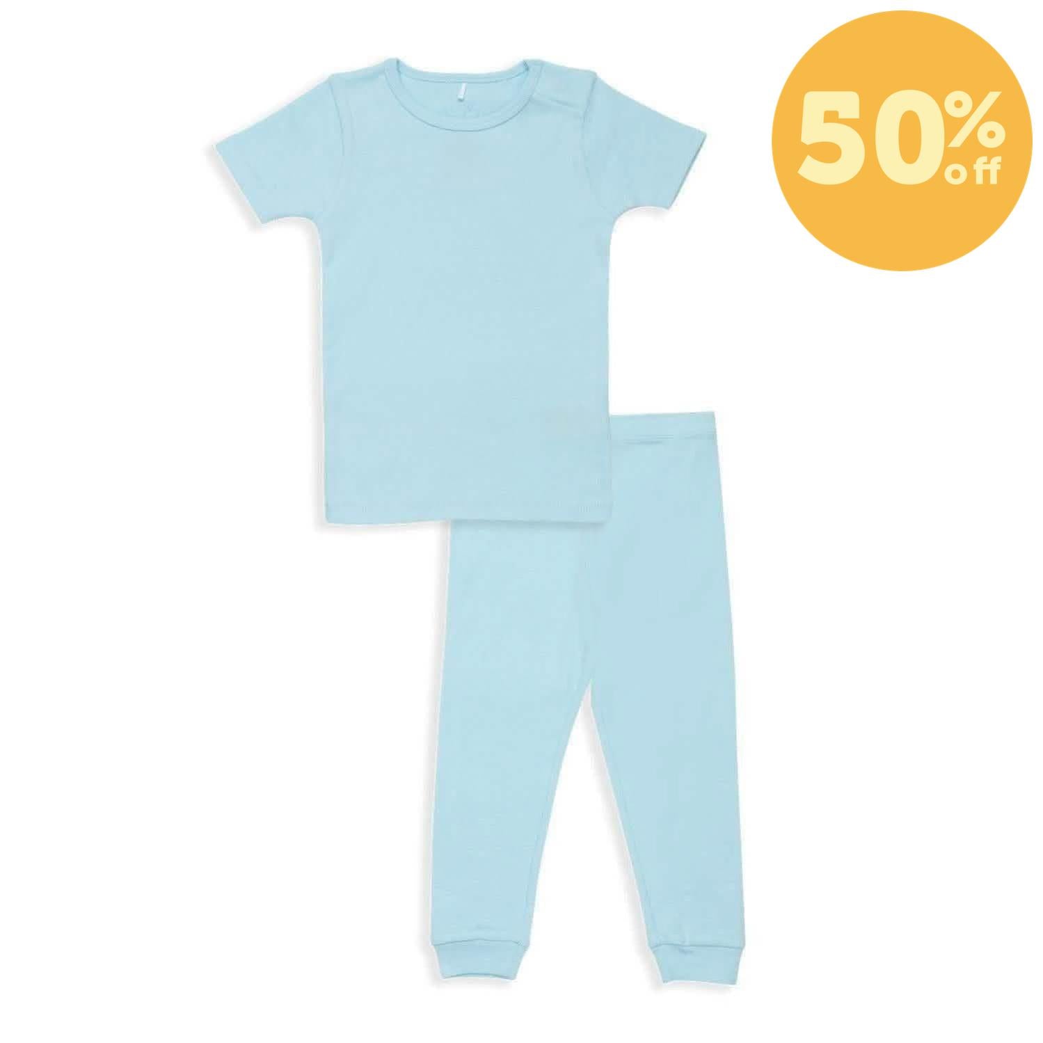 blue water organic cotton magnetic kids pajama set