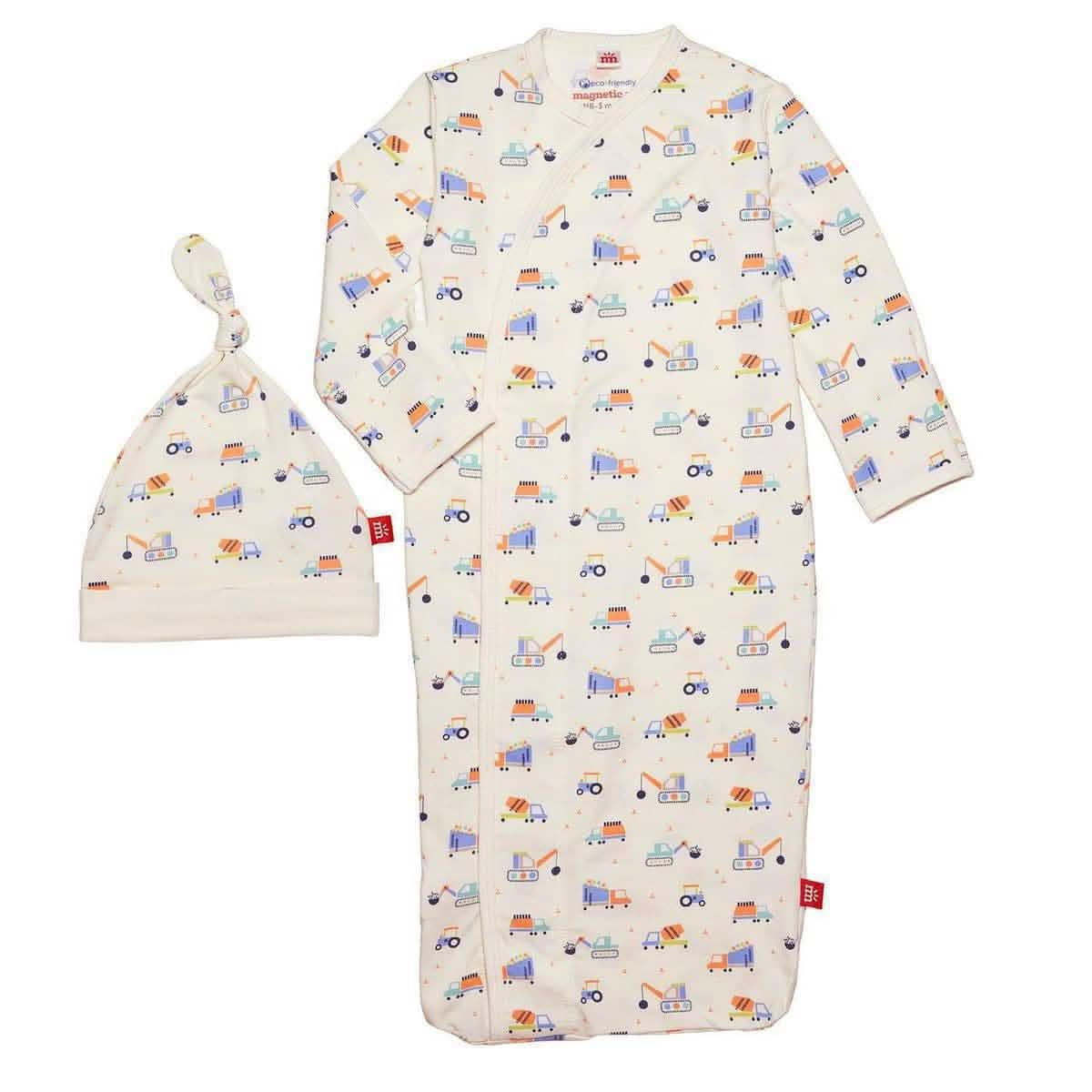 can you dig it modal magnetic cozy sleeper gown + hat set
