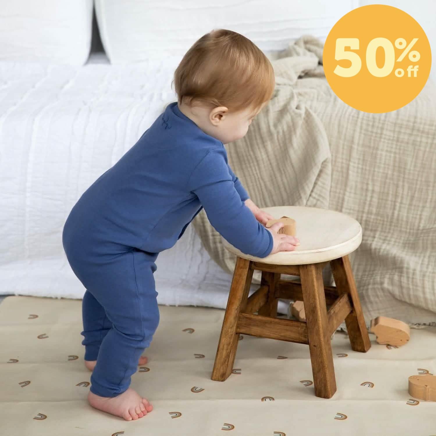 chambray organic cotton magnetic coverall