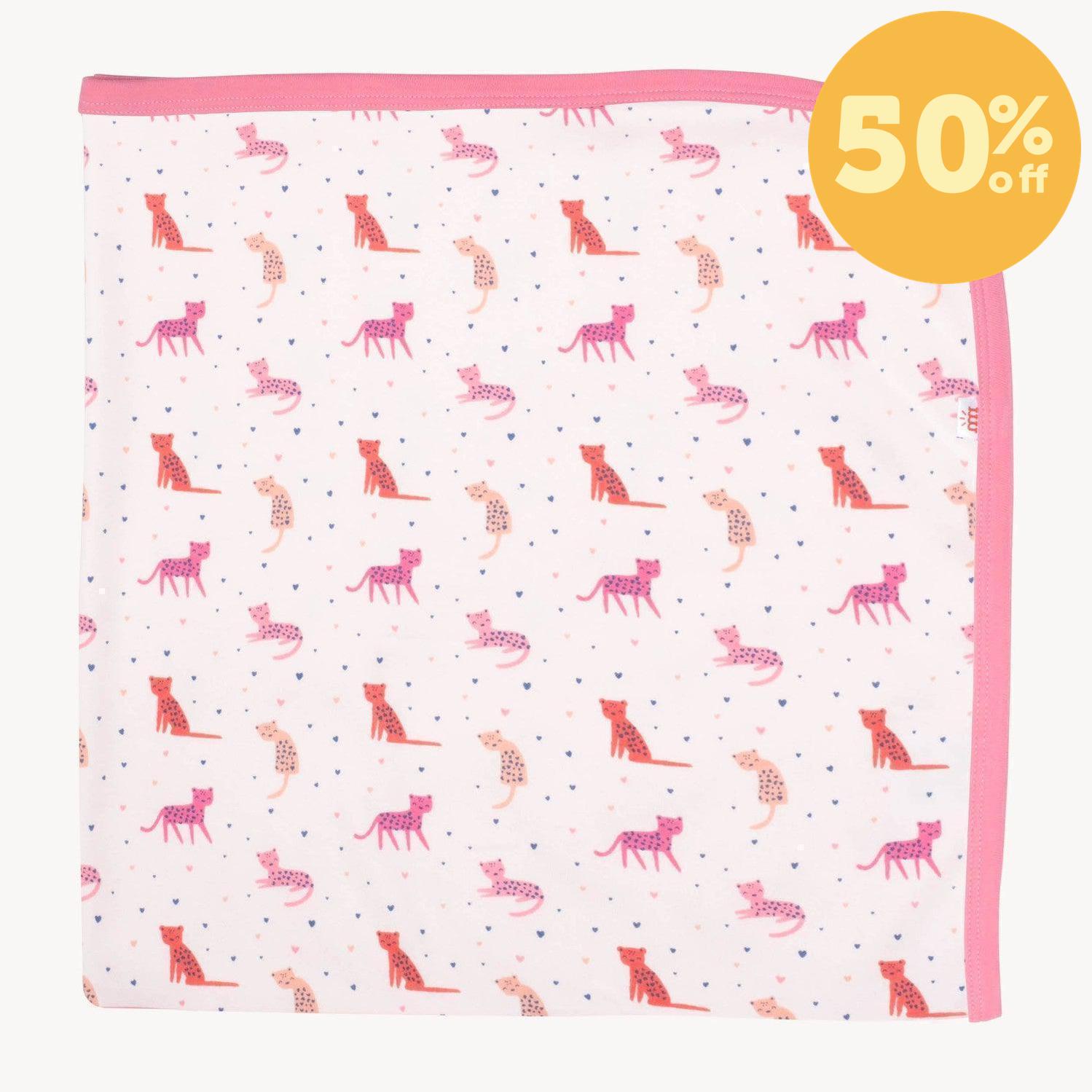 cheetah bonita organic cotton baby blanket
