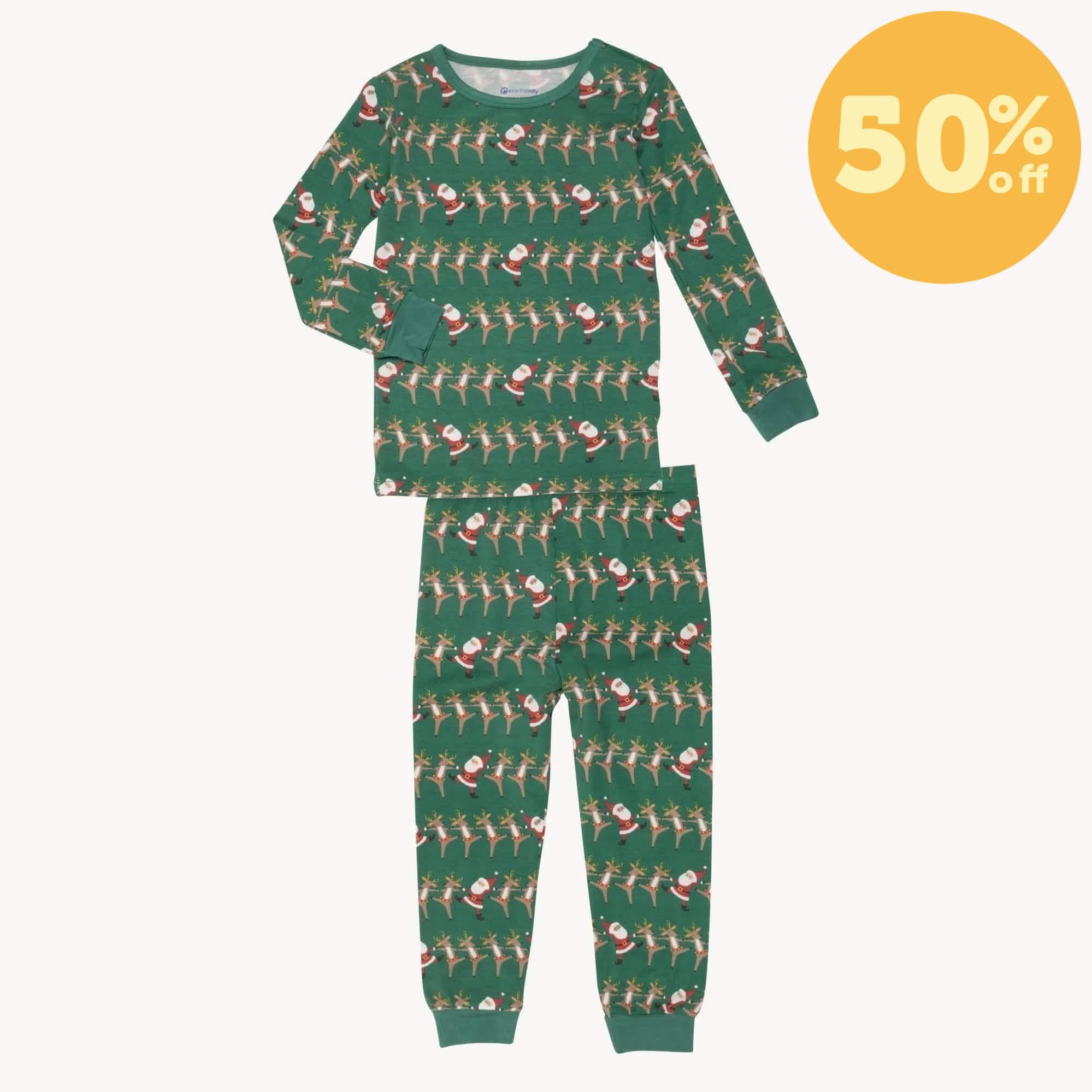 christmas can can modal magnetic no drama pajama kids long sleeve set