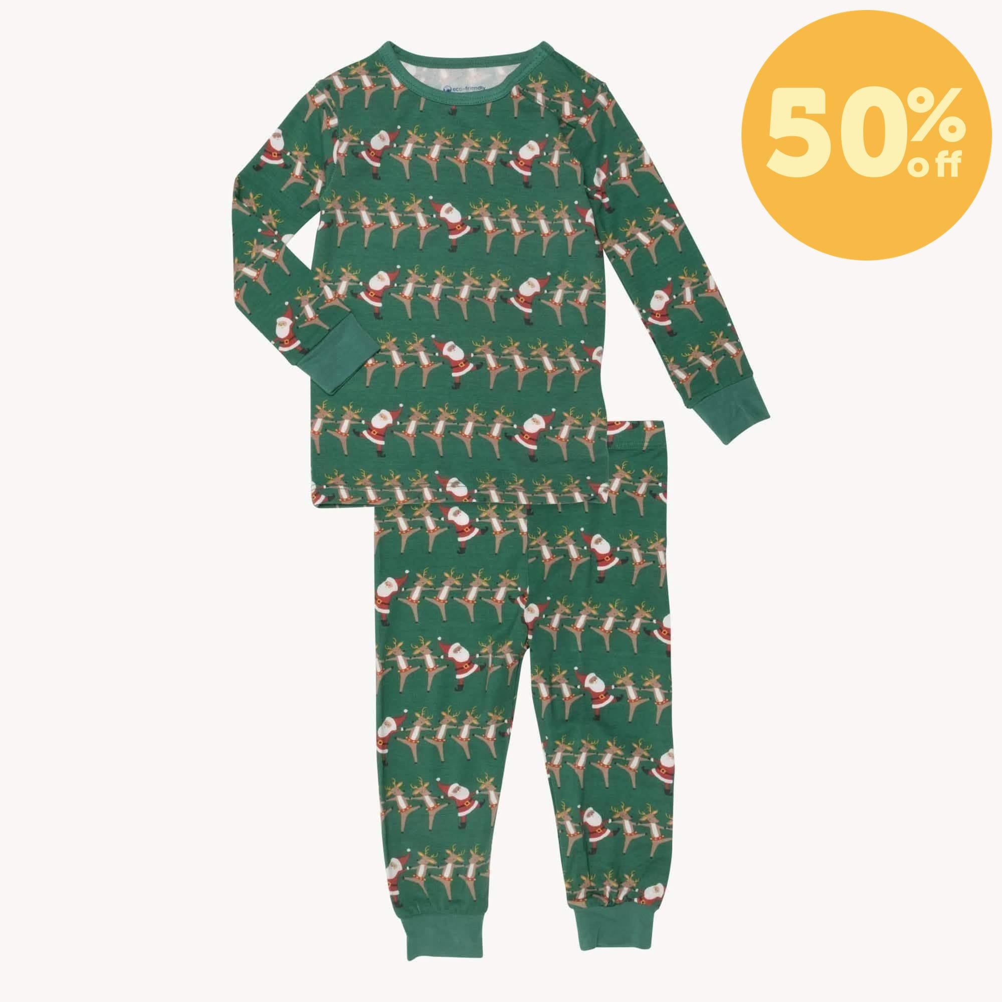 christmas can can modal magnetic no drama pajama toddler long sleeve set