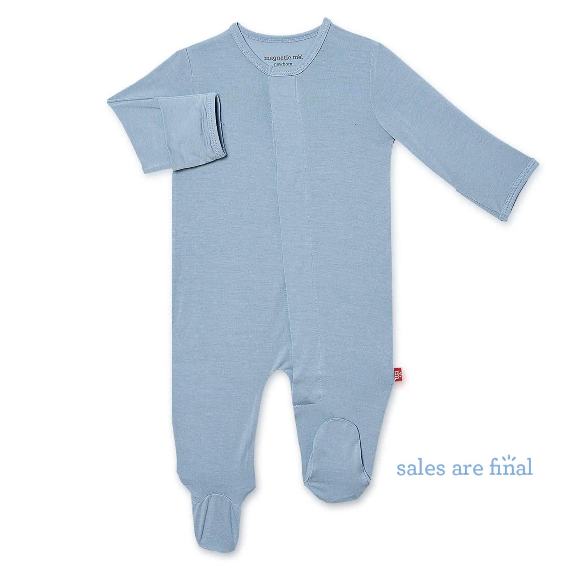 cool blue solid modal magnetic footie - re-loved