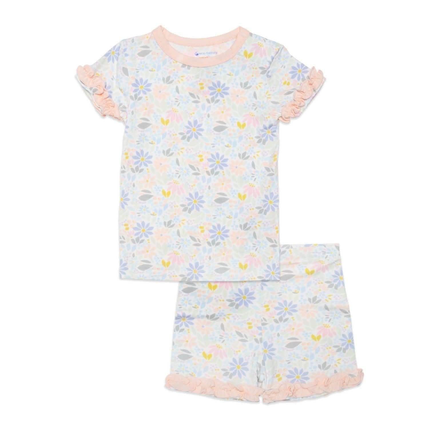 darby modal magnetic no drama toddler pajama shortie set with ruffles - re-loved