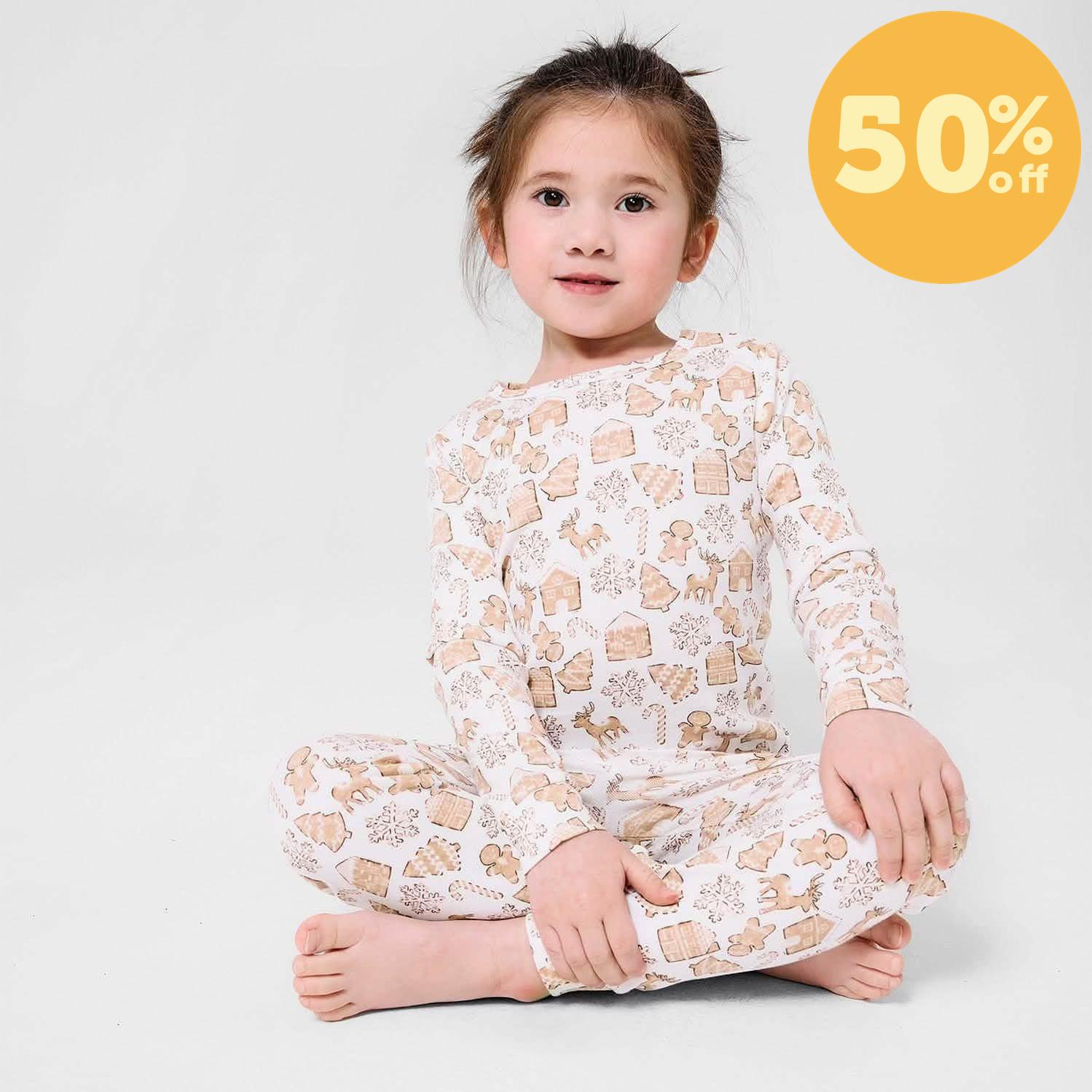 gingerbread lane organic cotton magnetic no drama pajama kids long sleeve set