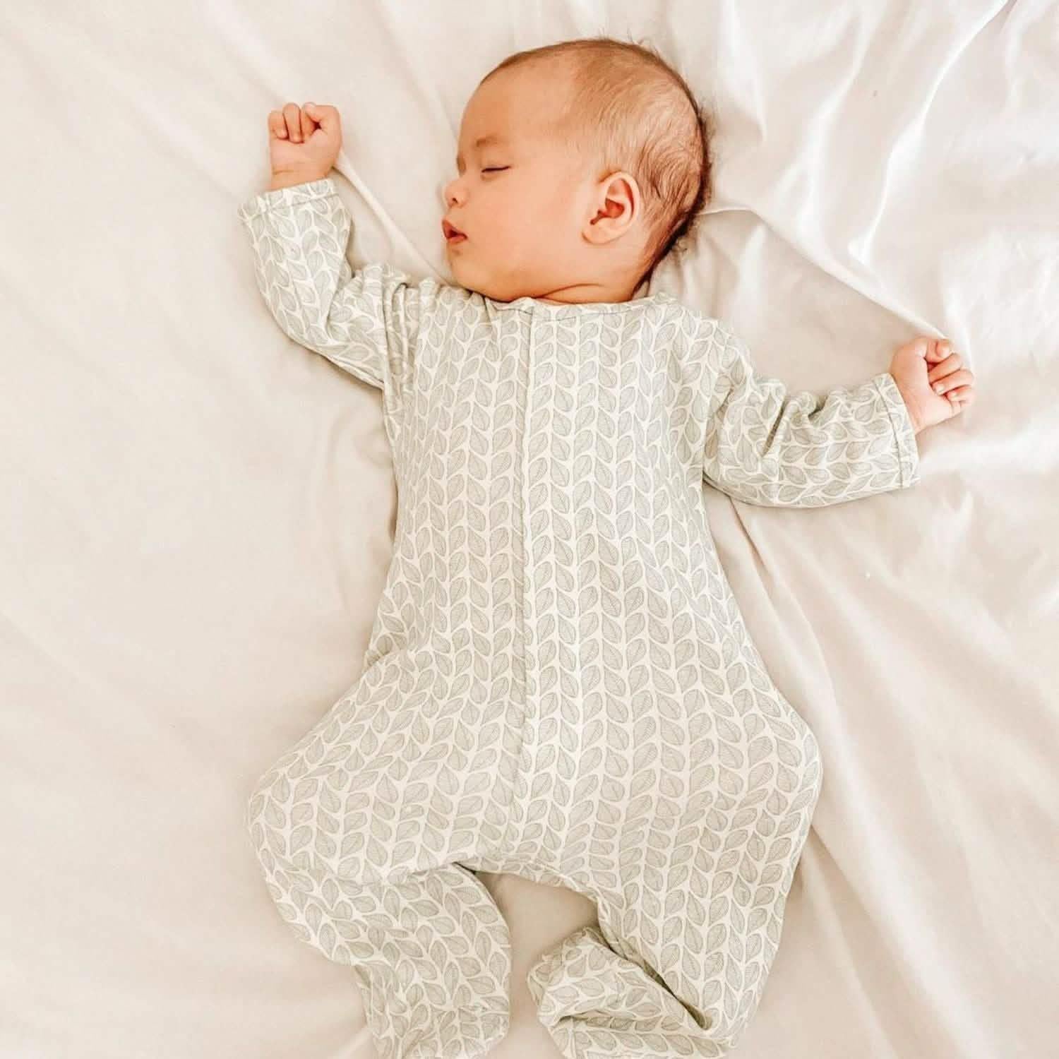 green cable leaf organic cotton magnetic parent favorite footie