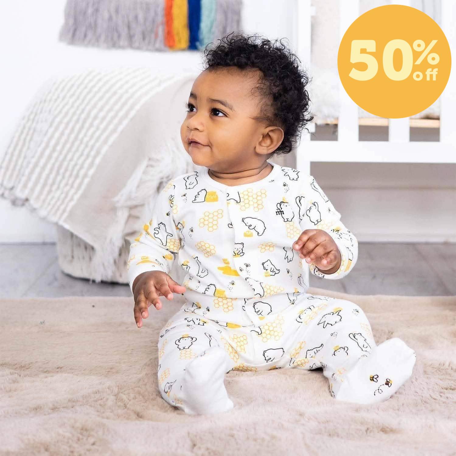 honey bee mine organic cotton magnetic parent favorite footie