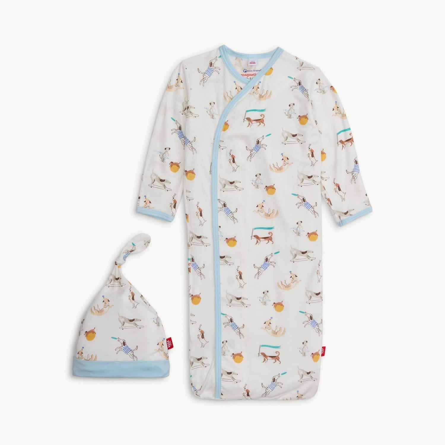 howlarious modal magnetic cozy sleeper gown + hat set