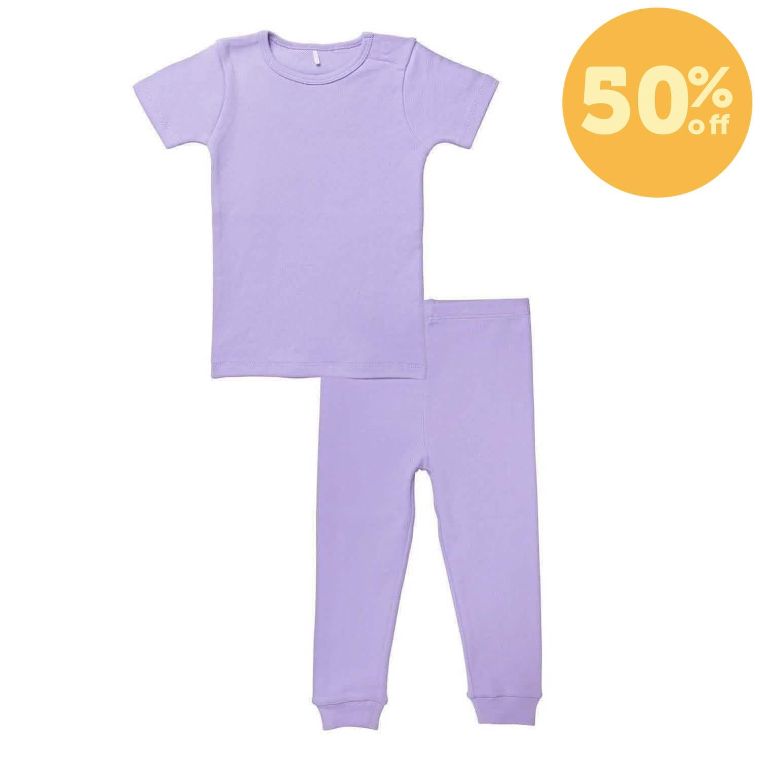 lavender latte organic cotton magnetic kids pajama set