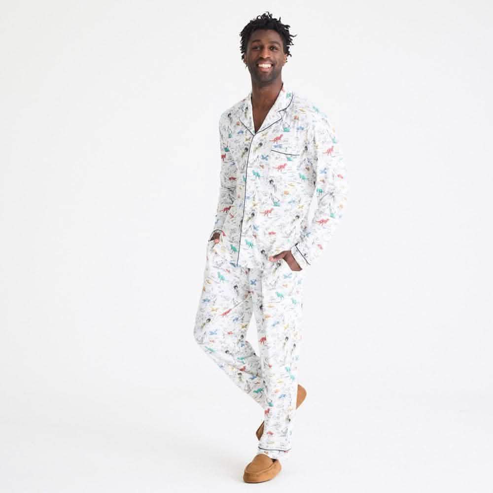men's adventure quest modal magnetic classic with a twist long sleeve pajama set - re-loved
