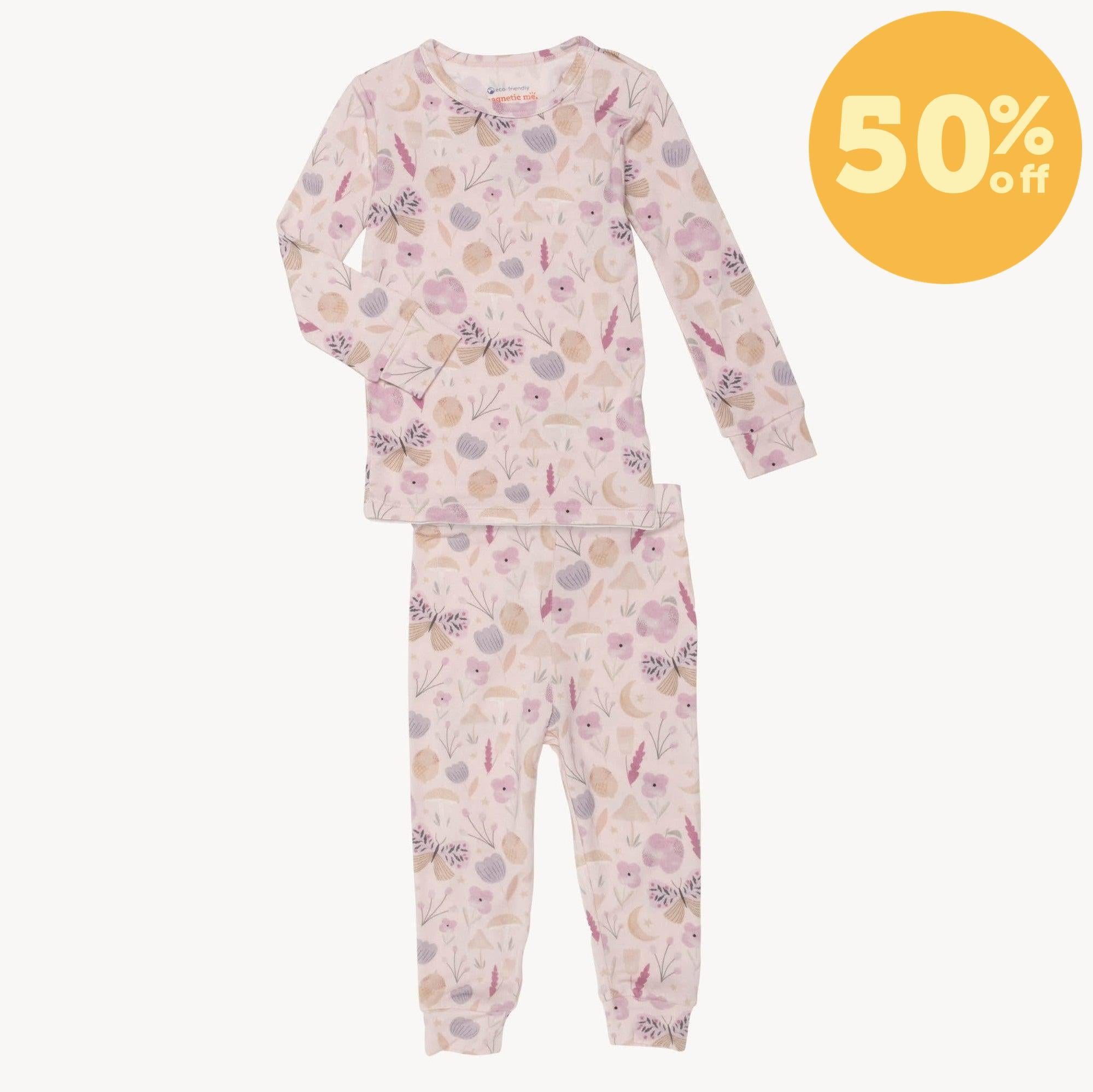 organic botanics modal magnetic no drama pajama toddler long sleeve set