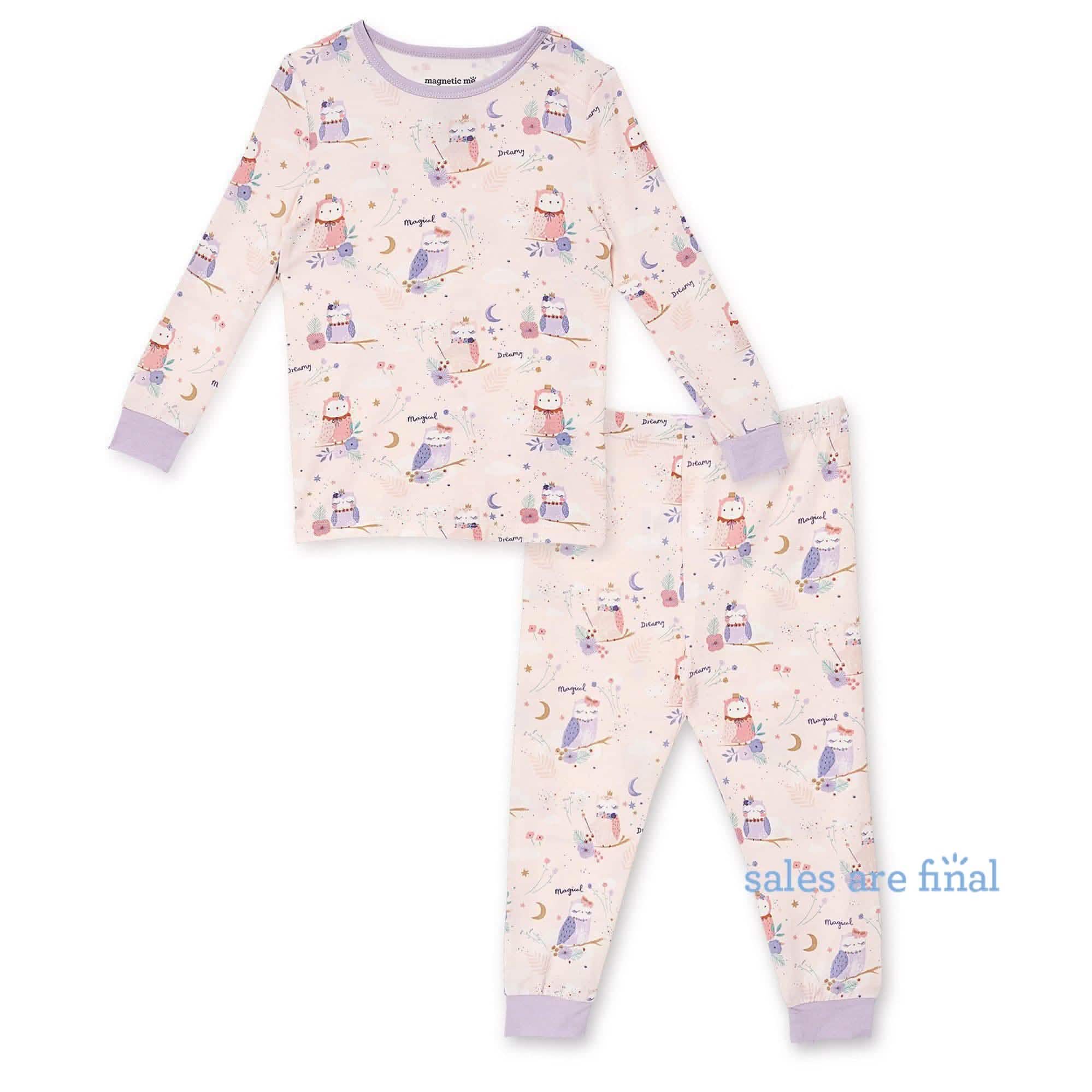 owl love you forever modal magnetic toddler and kids pajama set - re-loved